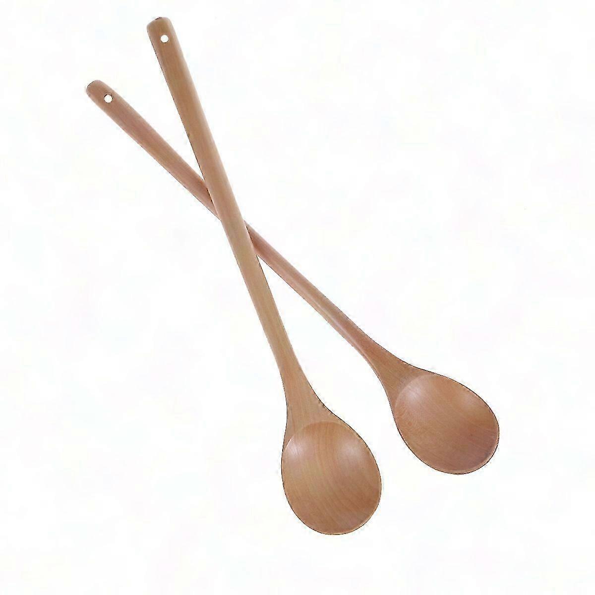 2pcs Long Handle Wooden Stirring Spoons for Jam