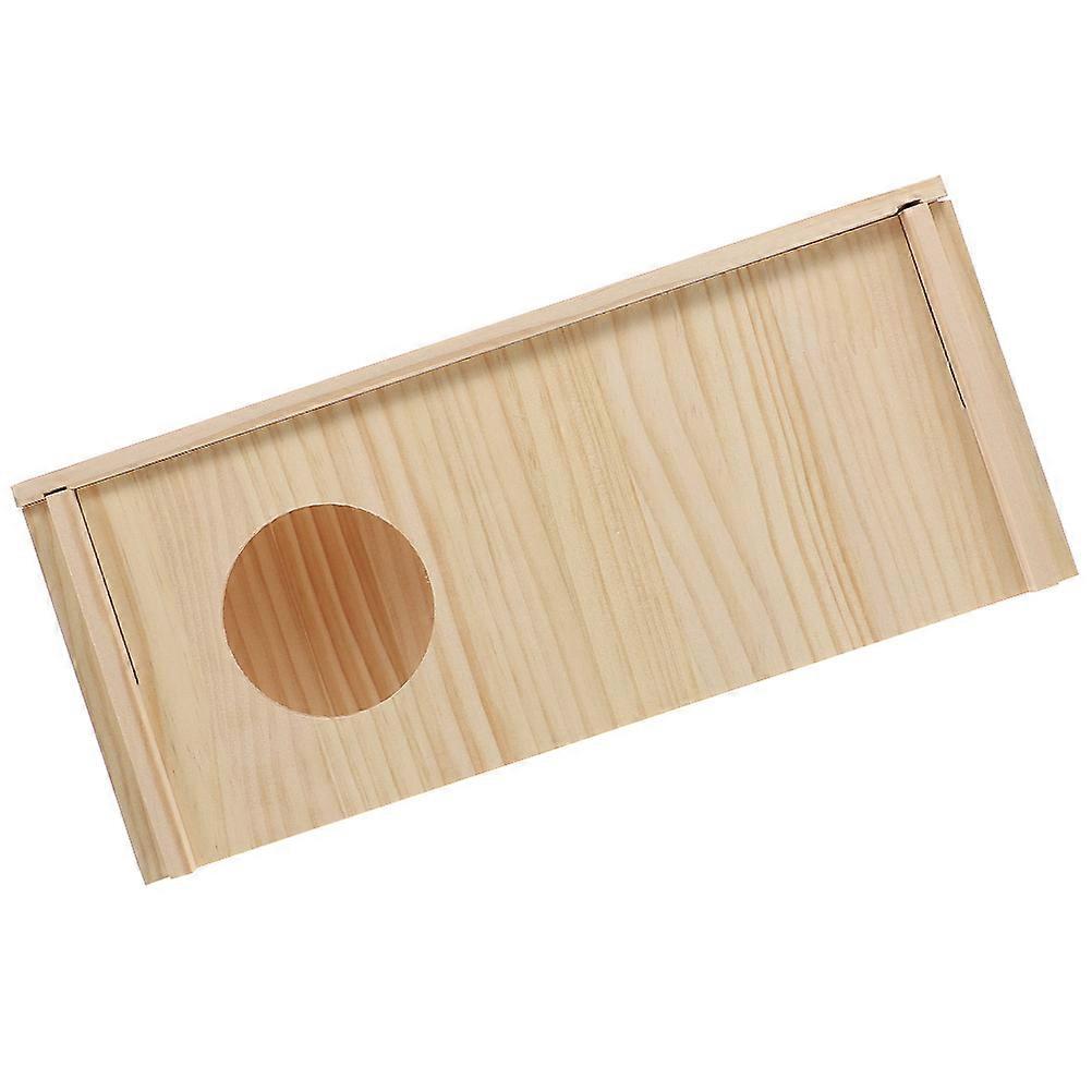 Multifunctional Hamster House Rectangular Khaki Bite-resistant Decorative Sticker Compatible Small Animal Hideout 30.00X15.00X9.50Cm 1 Set