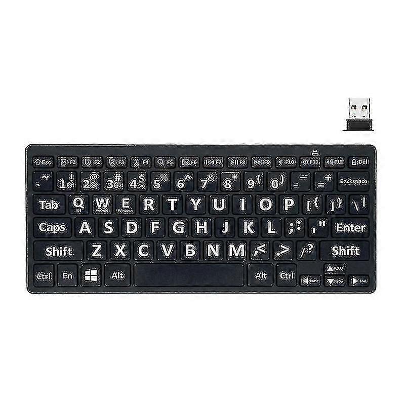 78 Keys Low Vision Elderly Keyboard Large Font Print 2.4G Wireless Keyboard