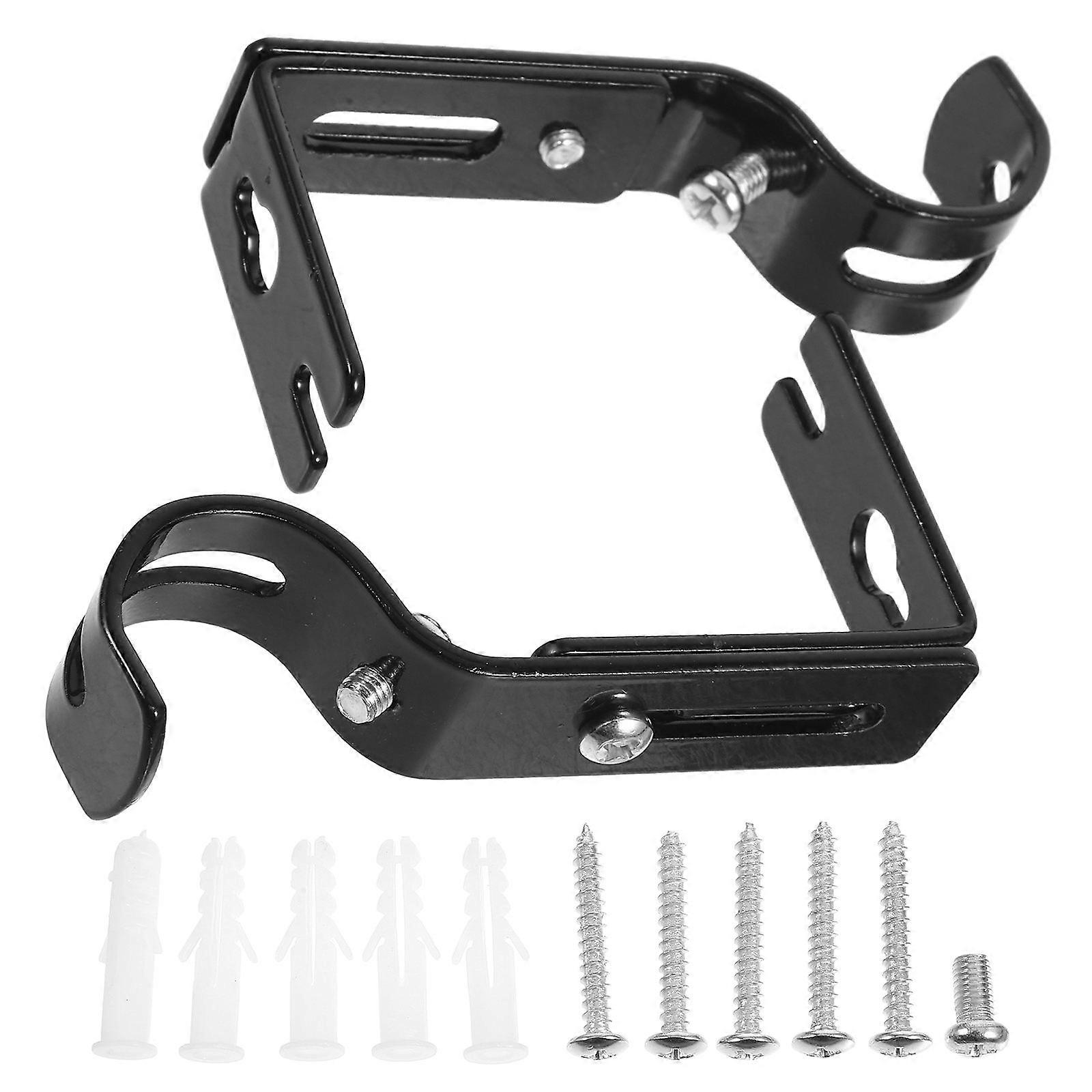 Window Security Bars Adjustable Curtain Rod Brackets Heavy Duty Support Interior Designers Home Decor 3.5×1.8×0.8in 2Set