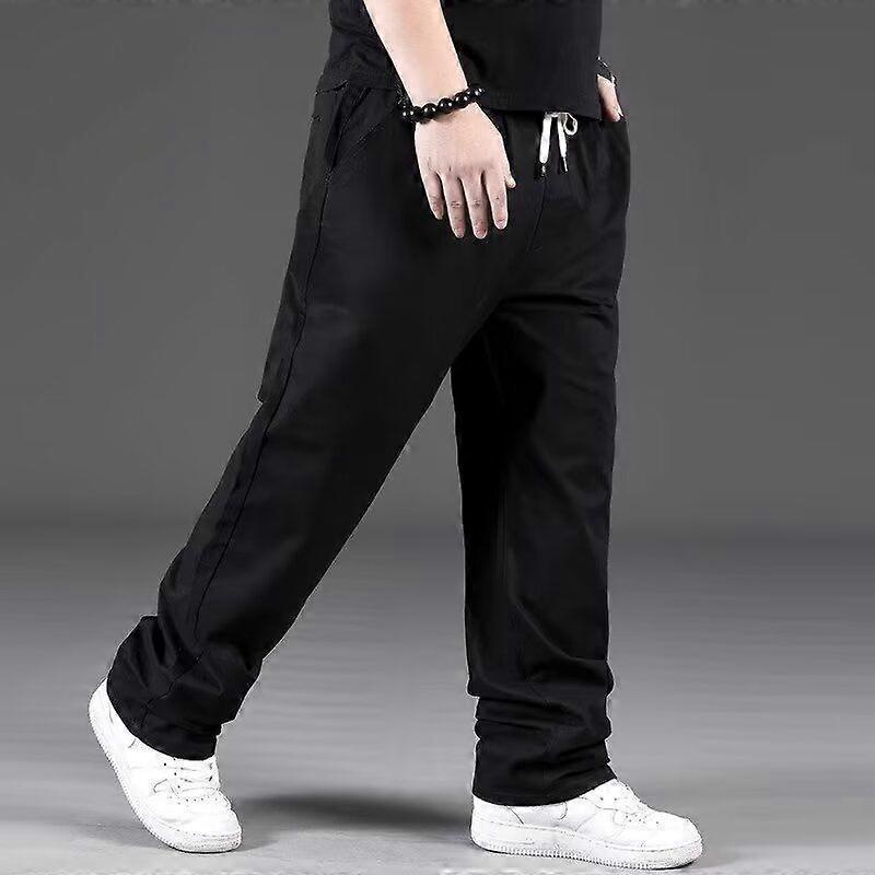 Large-Sized Casual Pants For Men, Summer Thin Loose Straight-Leg Pants For Men, Elastic Long Pants For Men, Simple And Versatile Pants For Men