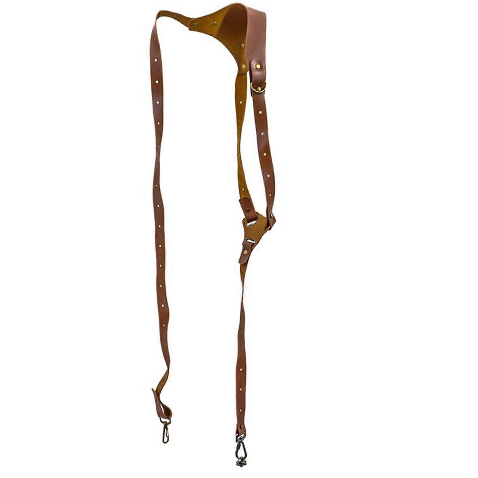 Double camera strap, leather shoulder strap for easy carrying, designed for photographers.