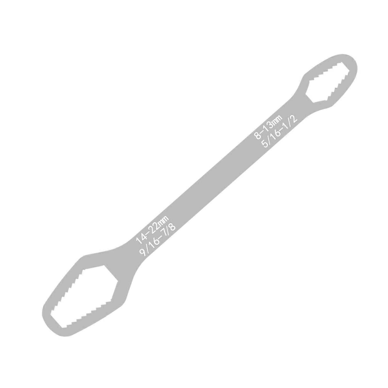 Universal Torx Wrench Adjustable 3-22 mm Double-Head Multi-Functional Tool Silver 240 mm Length
