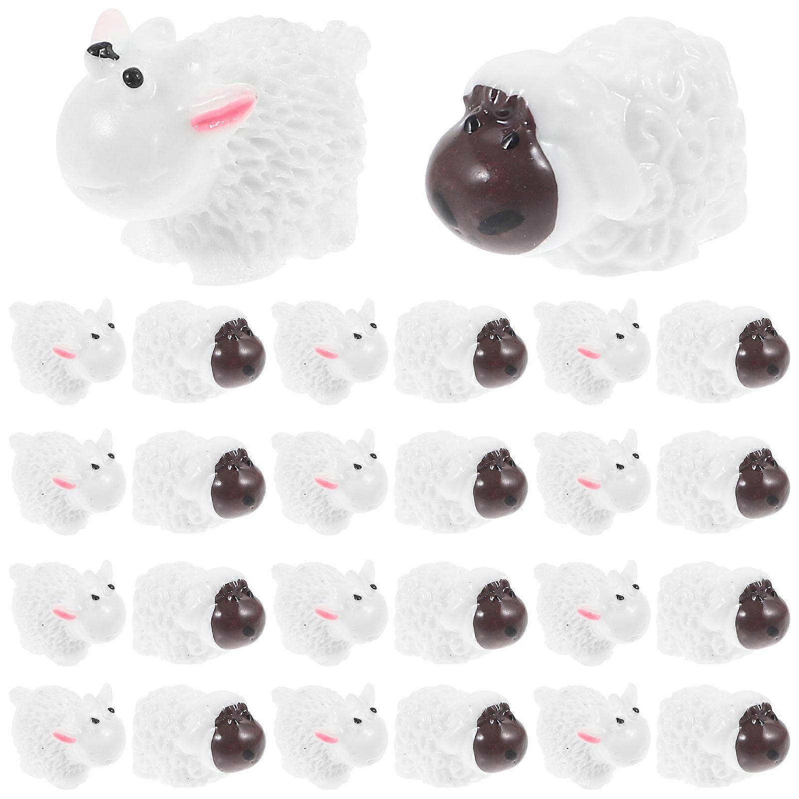 40 Pieces Miniature Sheep Statues Made of Resin for Garden Decorating with Assorted Colors