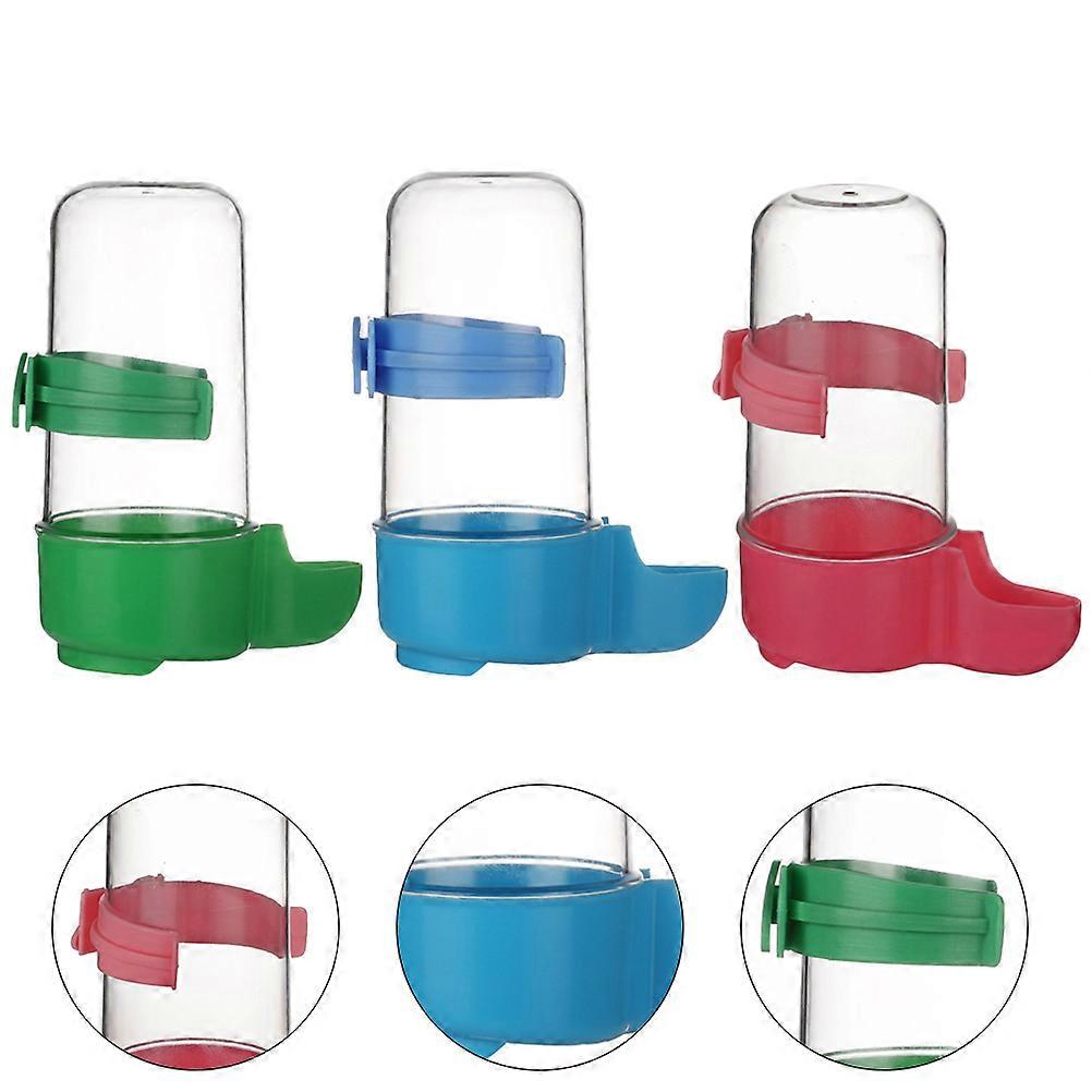 3pcs Parrot Drinker Feeder Bird Cage Automatic Drinking Water Bottle Bowl for Parrot Use Red Blue Green