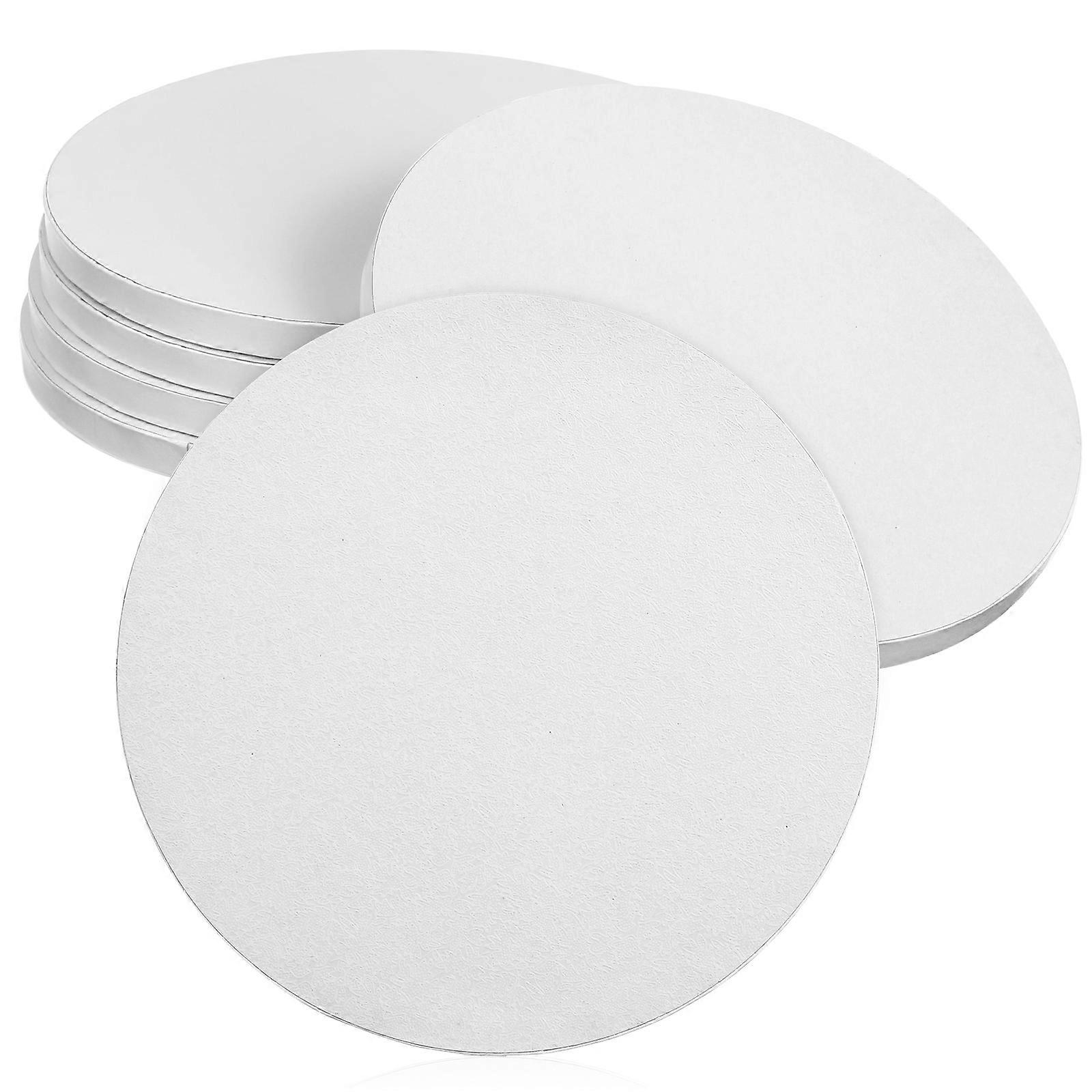 6pcs Round Cake Boards Sturdy Corrugated Cardboard Base for Cakes, Lightweight & Elegant Display for Birthdays, Weddings