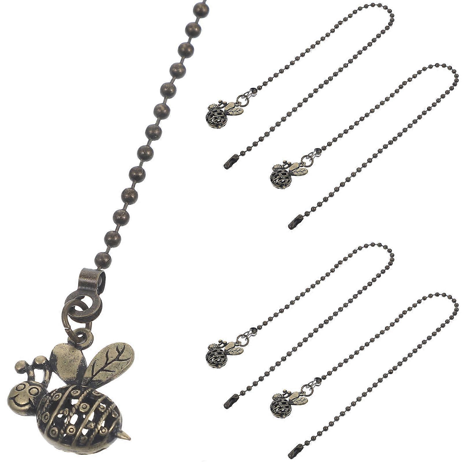 5pcs Ceiling Fan Pull Chain Vintage Bee Pulls Chain Decorative Chain Extenders