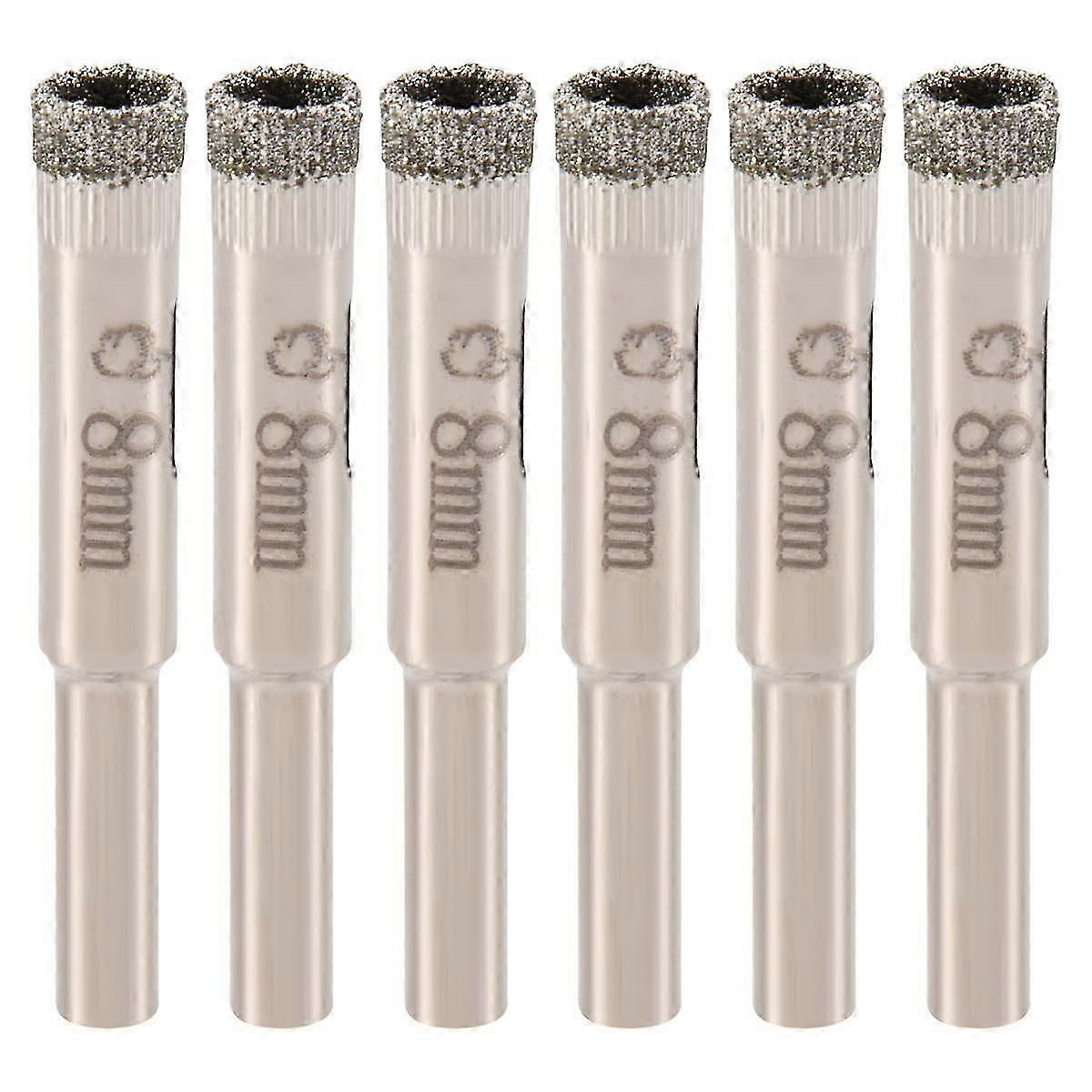 6 Pcs 8mm Diamond Core Drill Bits Ceramic Tile Glass Hole Saw