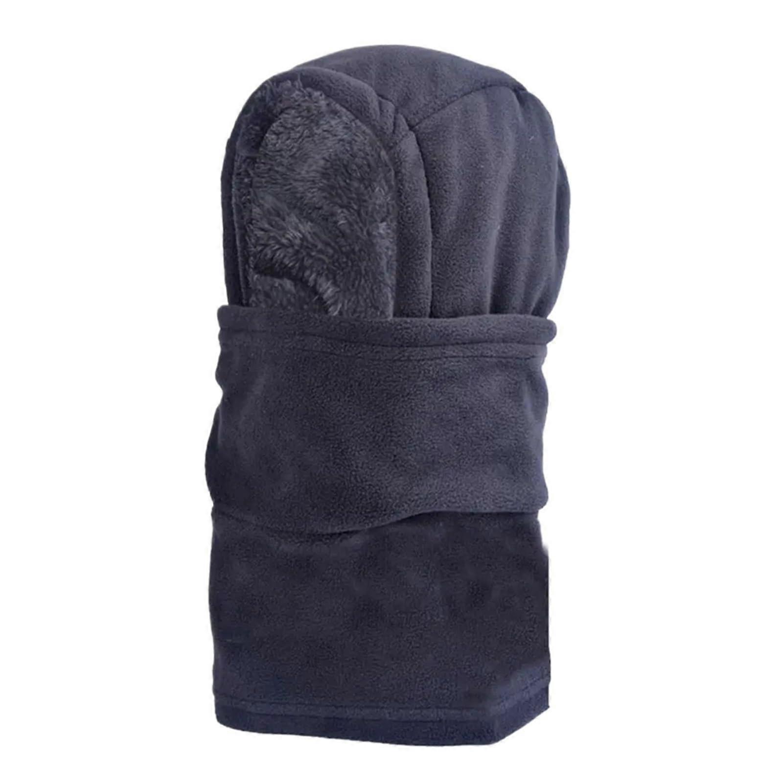 Bike mask 2 pieces balaclava for winter, warm, windproof, face mask, gray