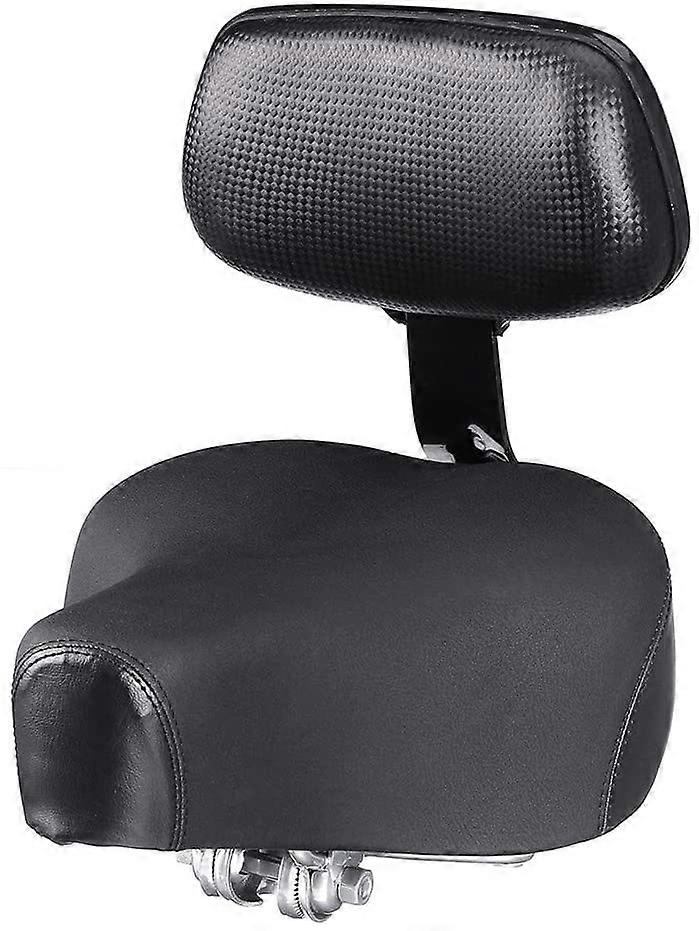 Bicycle Seat Cushion With Backrest Support Extra Wide Padded Saddle Front Seat