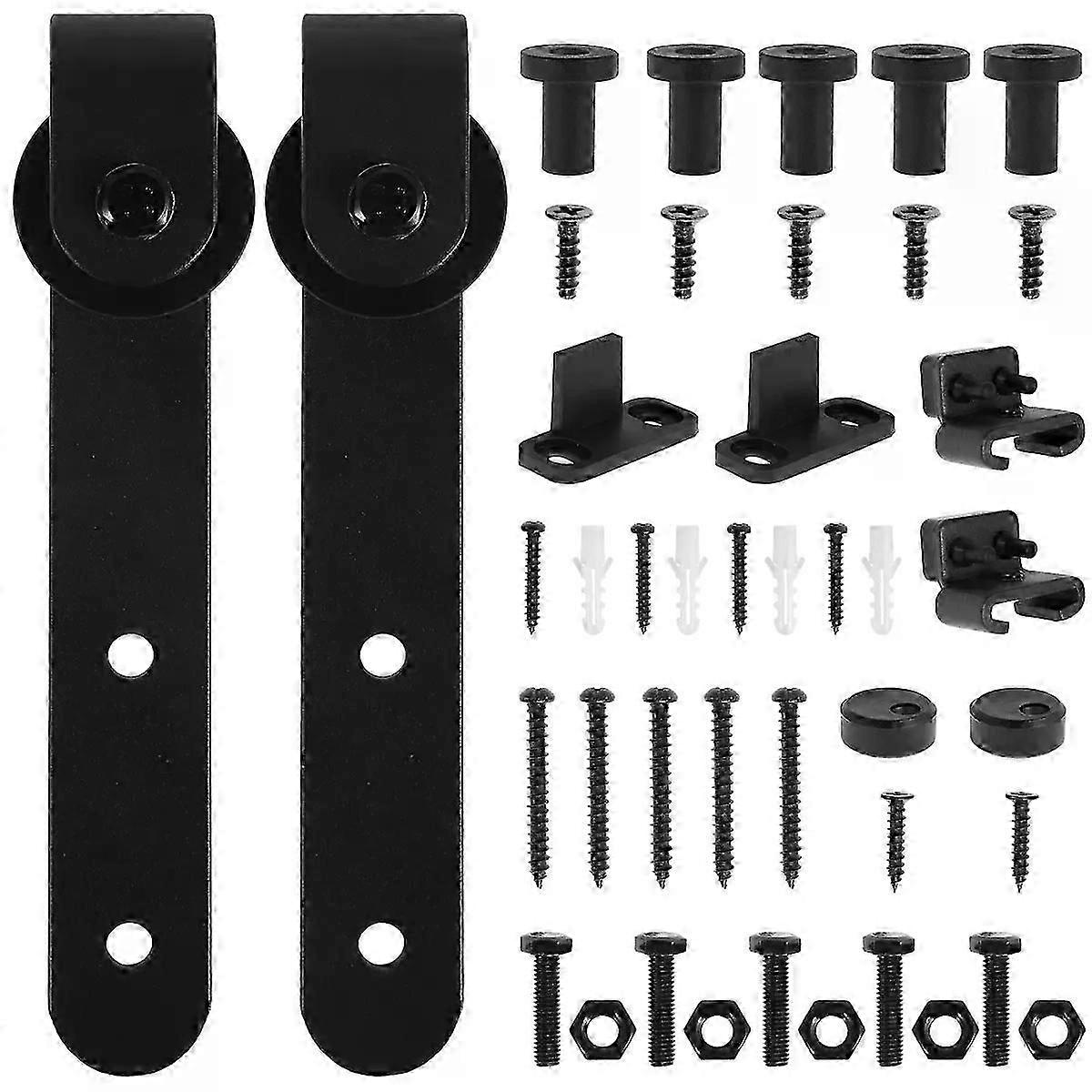 2PCS/Set Sliding Barn Door Hardware Rollers Hangers Compatible with Most Barn Door Durable Wheel Track System Door Accessories