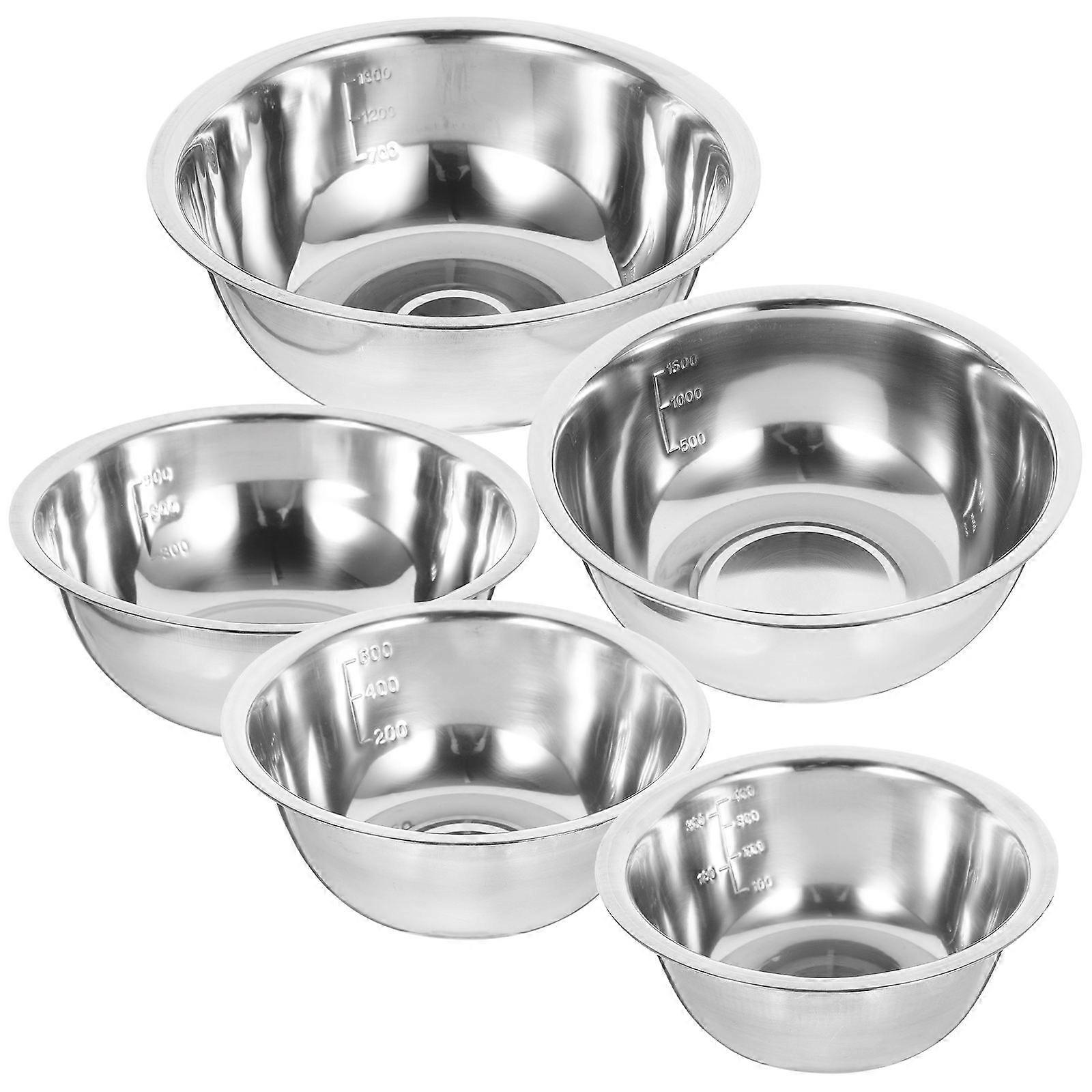 Stainless Steel Mixing Bowl Set with Scale, Versatile Kitchen Bowls for Salad, Baking & Food Storage – Ideal for Home & Restaurant Use