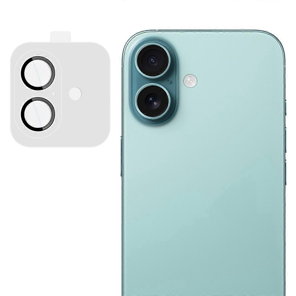 IMAK For iPhone 16 16 Plus Tempered Glass Camera Lens Protector with Self Positioning Frame (Scaled Down Version)