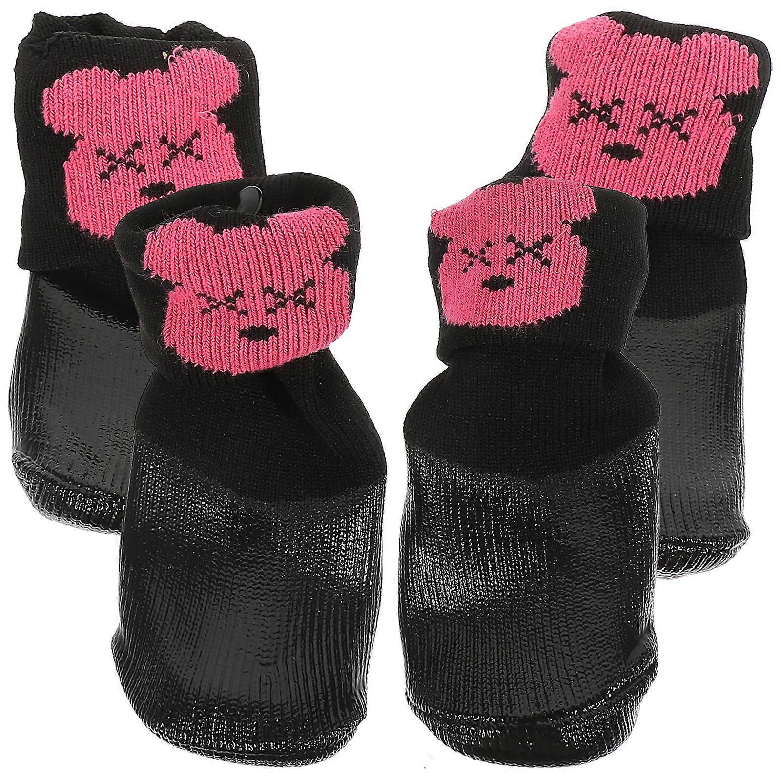 Breathable Dog Boots Slip Resistant Indoor Use Cotton 4Pcs