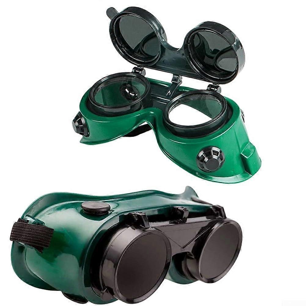 Glare-Free Welding Safety Goggles With Polycarbonate Lenses, Anti-Fog Coating, ANSI Z87.1, Adjustable Strap