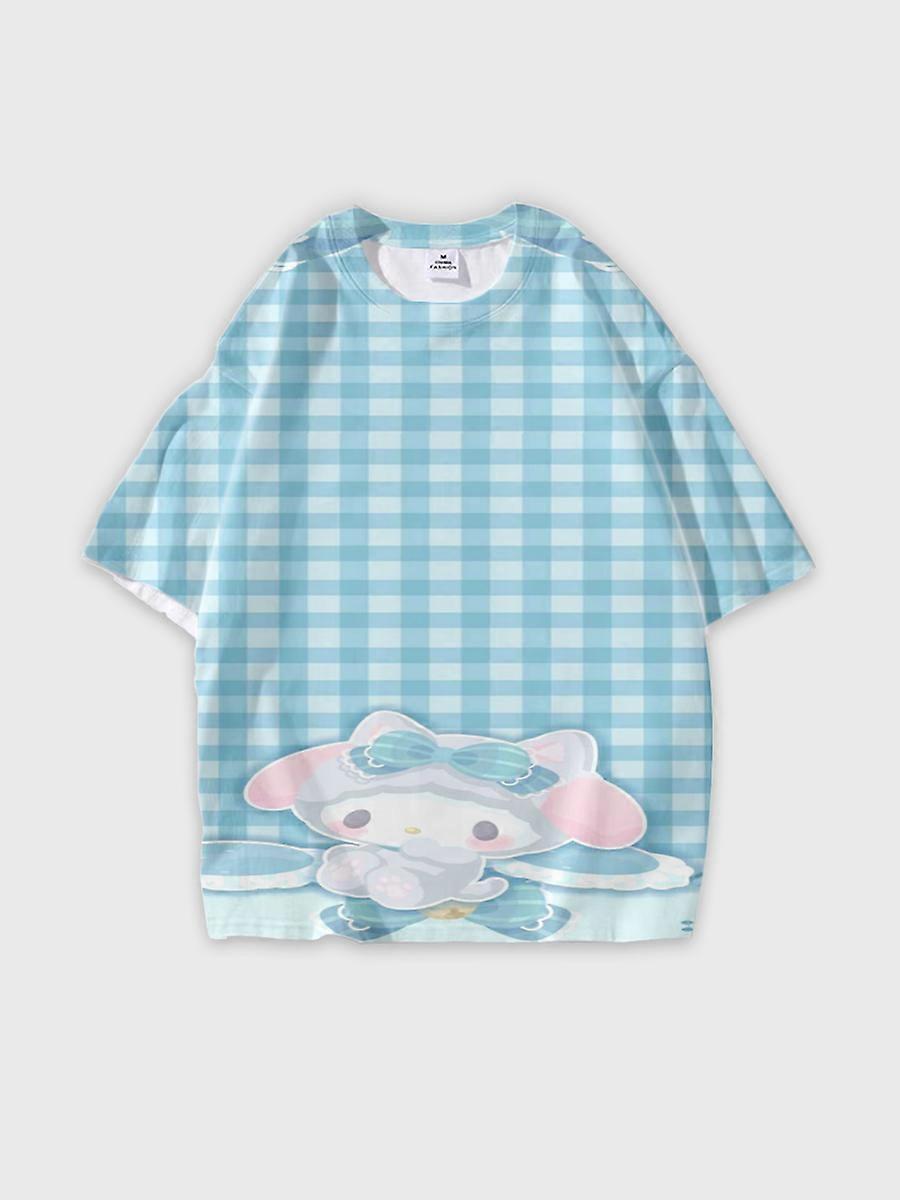 T-shirt round neck Cartoon Pattern loose short sleeve M2193