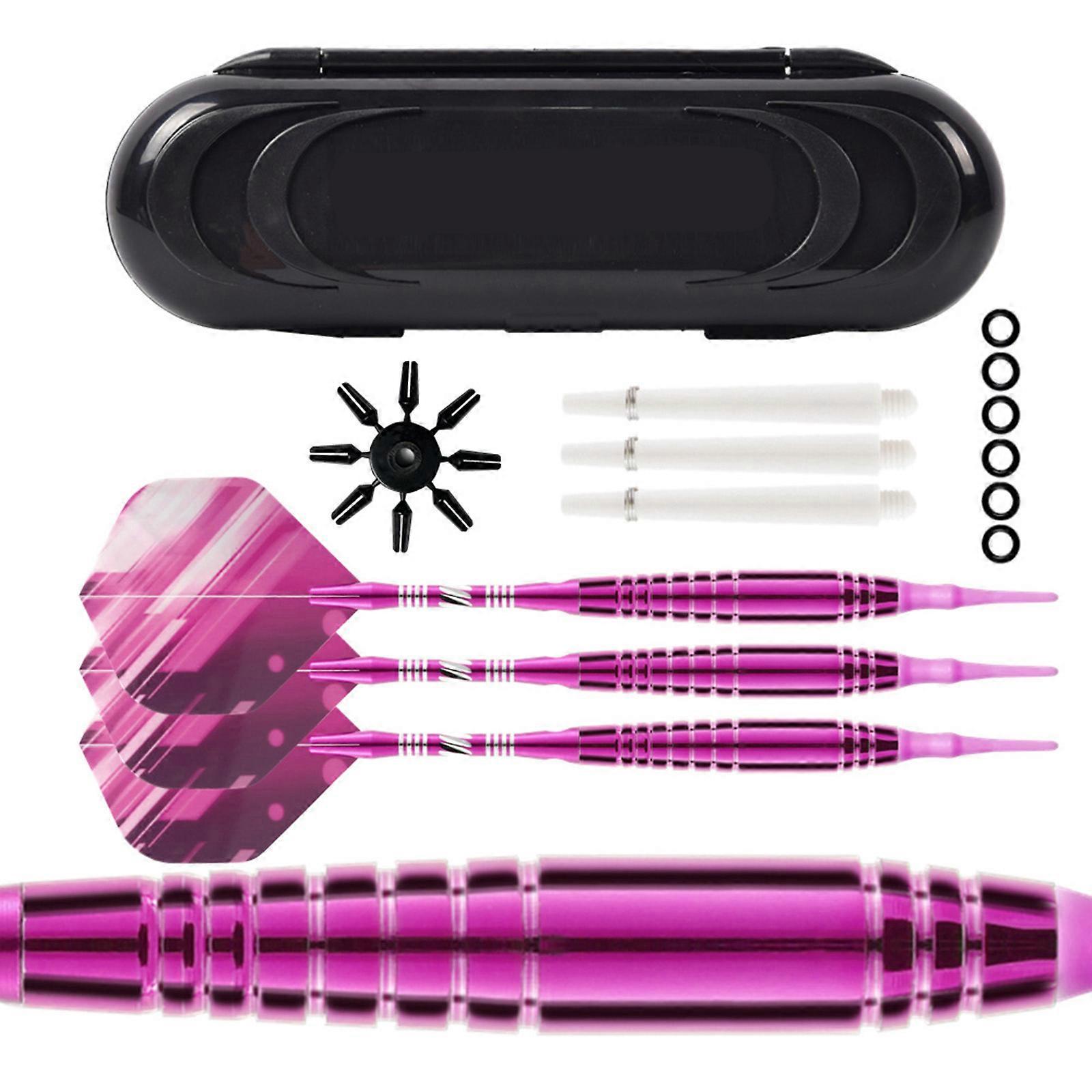 Professional and Beginner PET Flight Aluminum Darts Shafts Darts 3 Pack Soft Tip Plastic Tip Darts with Carrying Case Multicolor