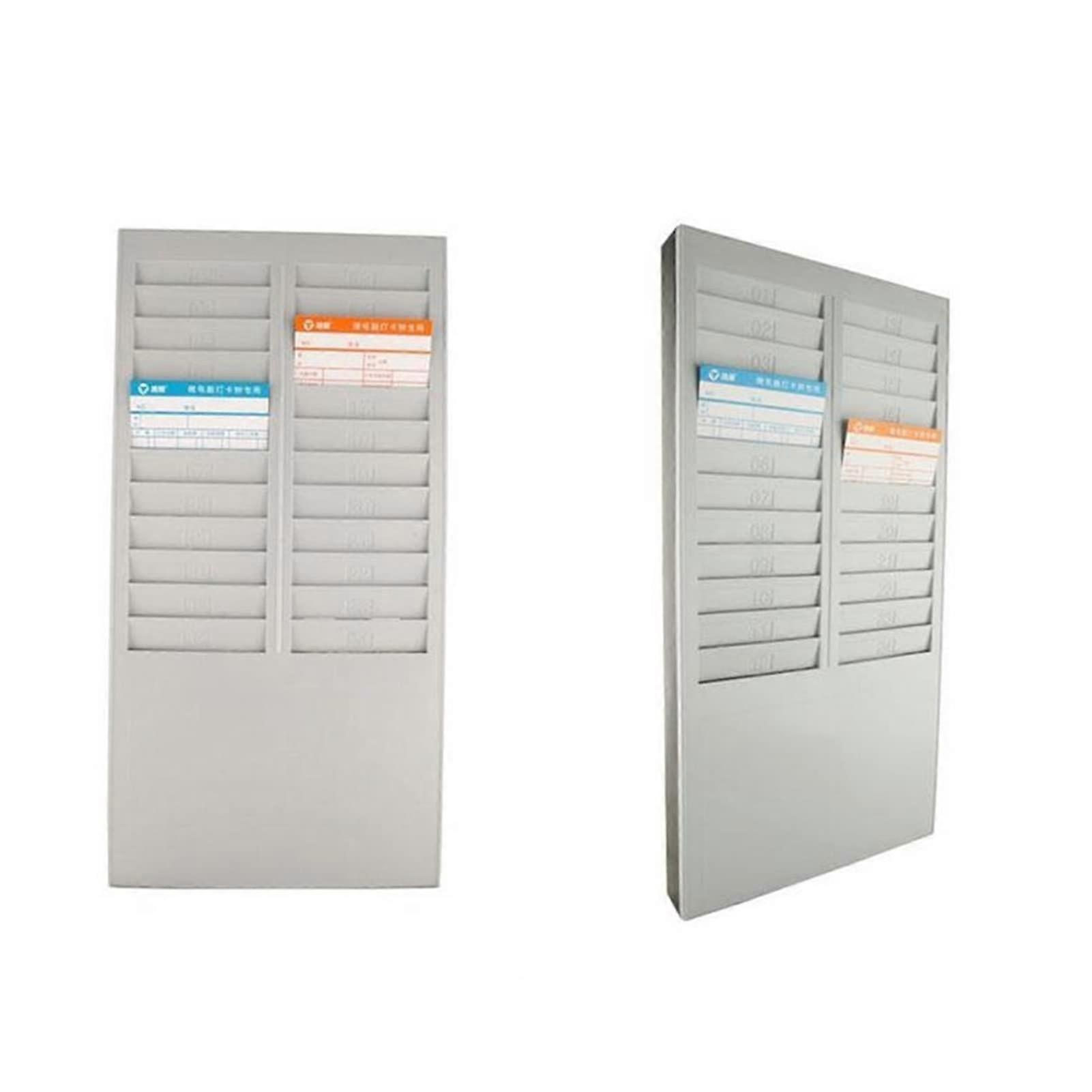 Time Card Shelf Holder with 24 Slots for Employees Wall Mounted Card Holder