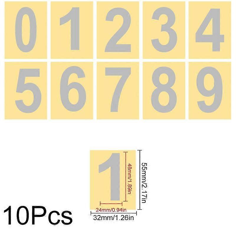 10pcs For Signs Door Home Address Yard Garden Decor Reflective Mailbox Numbers Sticker