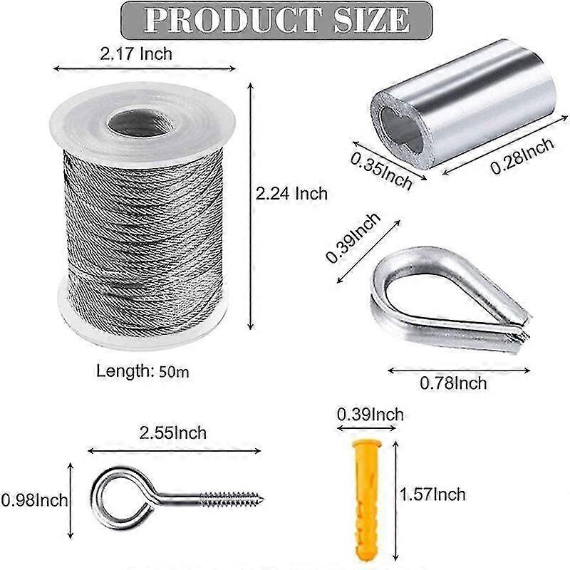 طقم حبل الأسلاك ، شداد حبل الحديقة ، طقم شماعات حبل الفولاذ المقاوم للصدأ ، حبل أسلاك الفولاذ المقاوم للصدأ المطلي بالنايلون 30 مترا ، لحبل الغسيل حبل الغسيل