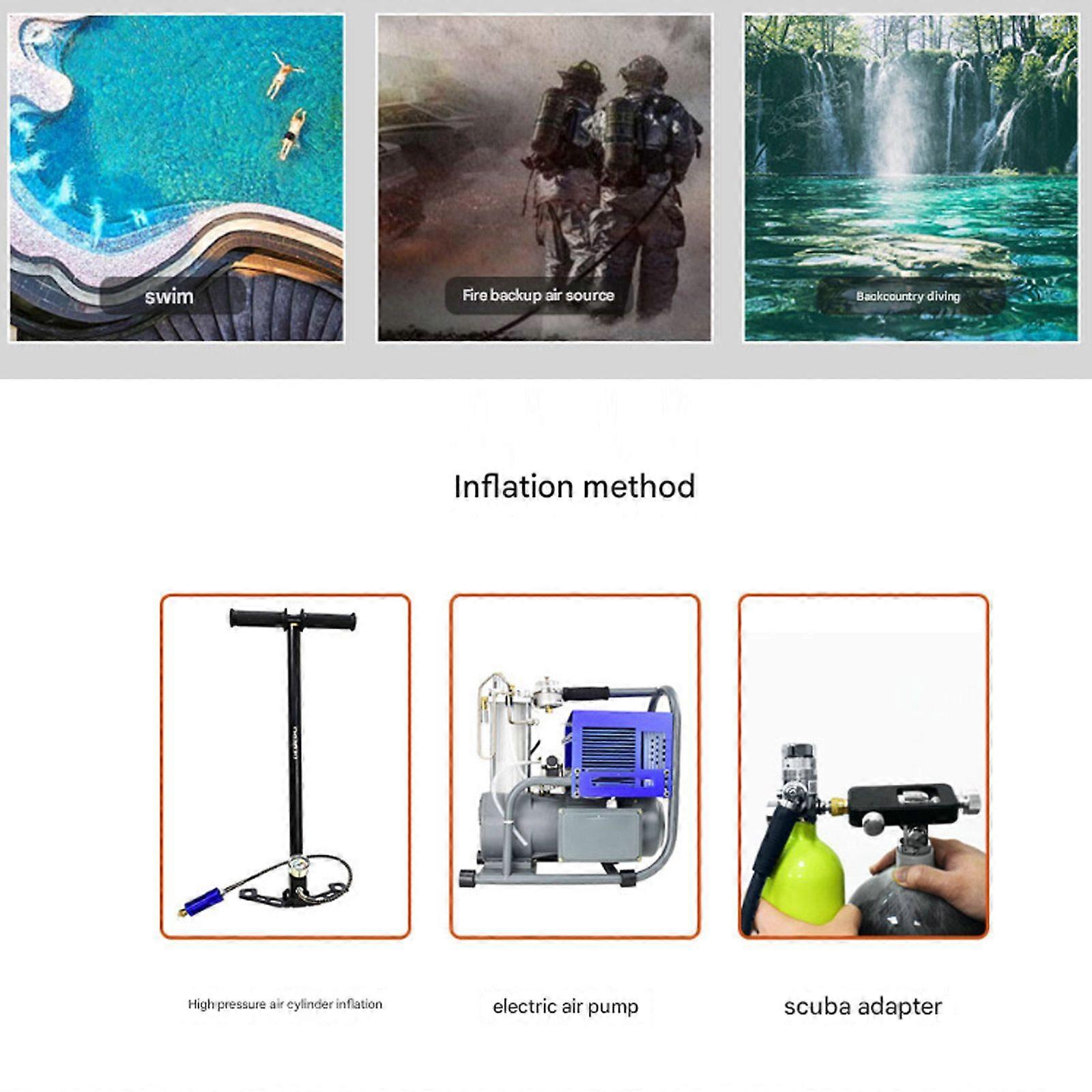 طقم الغوص DEDEPU غوص بالهواء المفتوح 1 لتر خزان الأكسجين لكامل الوجه مجموعة قناع الغوص DivipmenYG