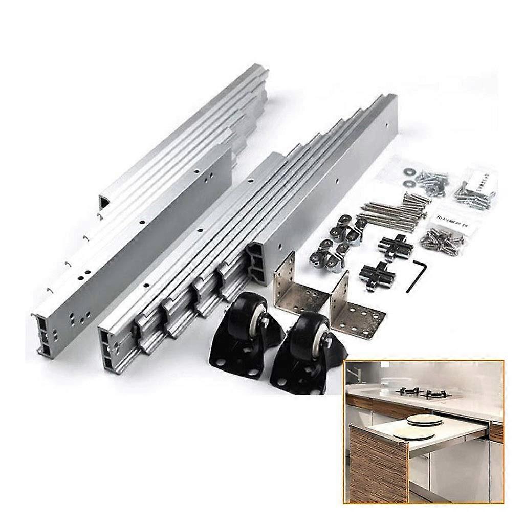Aluminum telescope, folding table, slide rail, guide rail, flat push design