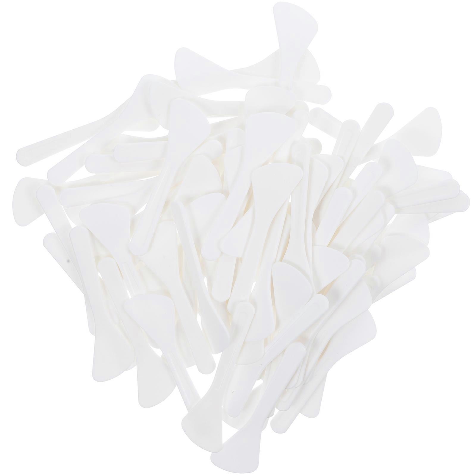 80pcs White PP Makeup Spatulas for Dispensing Cream Safe Easy to Clean 80pcs