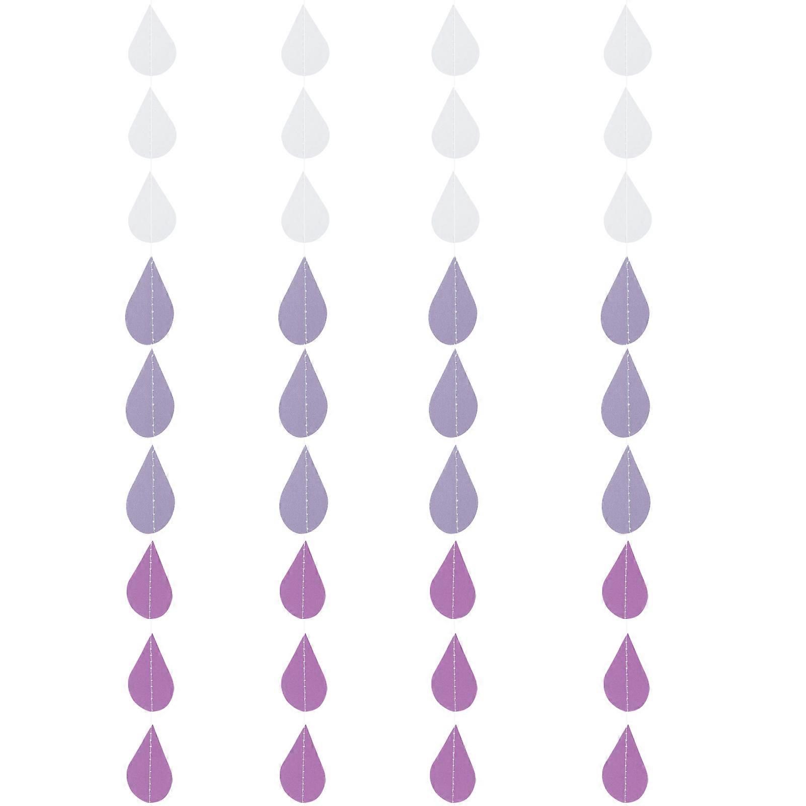 4 Strings of Decorative Raindrop Banners for Wedding Party and Baby Shower Decor