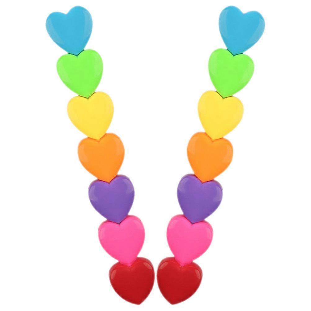 Multicoloured Pen Heart Shaped For Students Journaling Odorless Ink 2Pcs Highlighters
