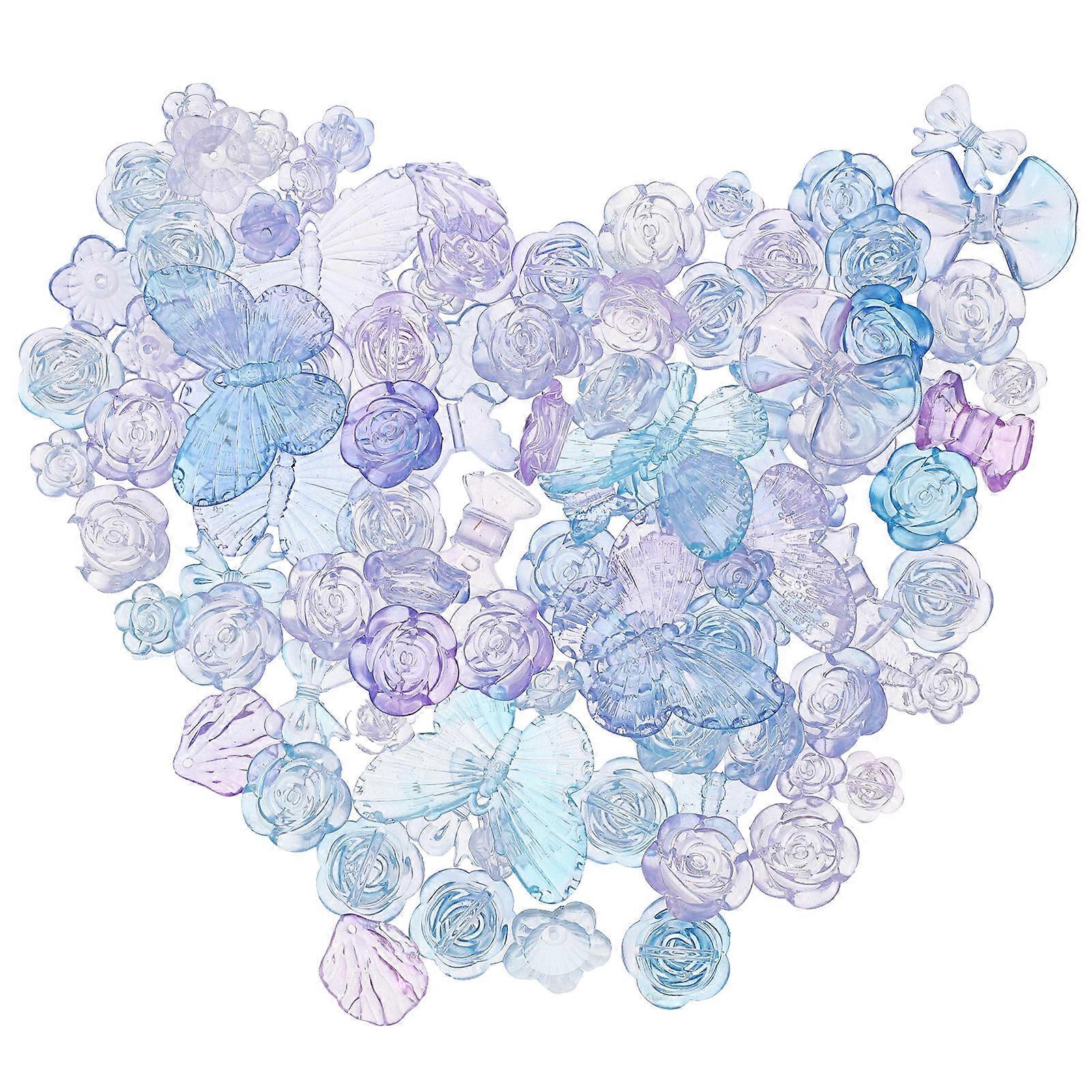 Gradient Butterfly Flower DIY Charms – Decorative Jewelry Making Accessories for Necklaces & Bracelets, Skin Friendly Design