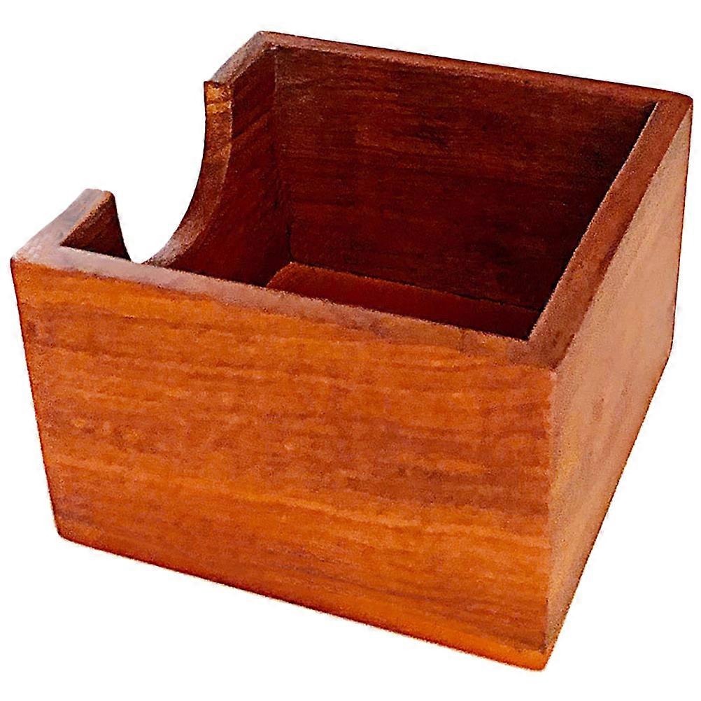 Napkin Holder Wooden Tissue Storage Easy Access Square Rustic Style For Home Kitchen 1Set