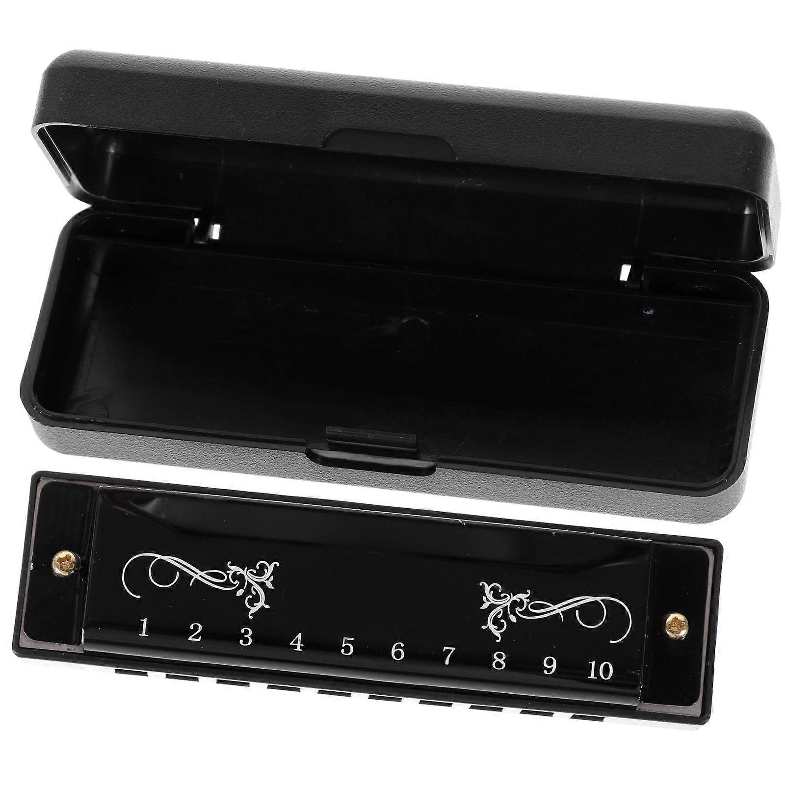 Diatonic Harmonica Key C Educational Toy For Students Compact Musical Instrument Black 10.40X2.80X2.10cm Precision Design 1Pack