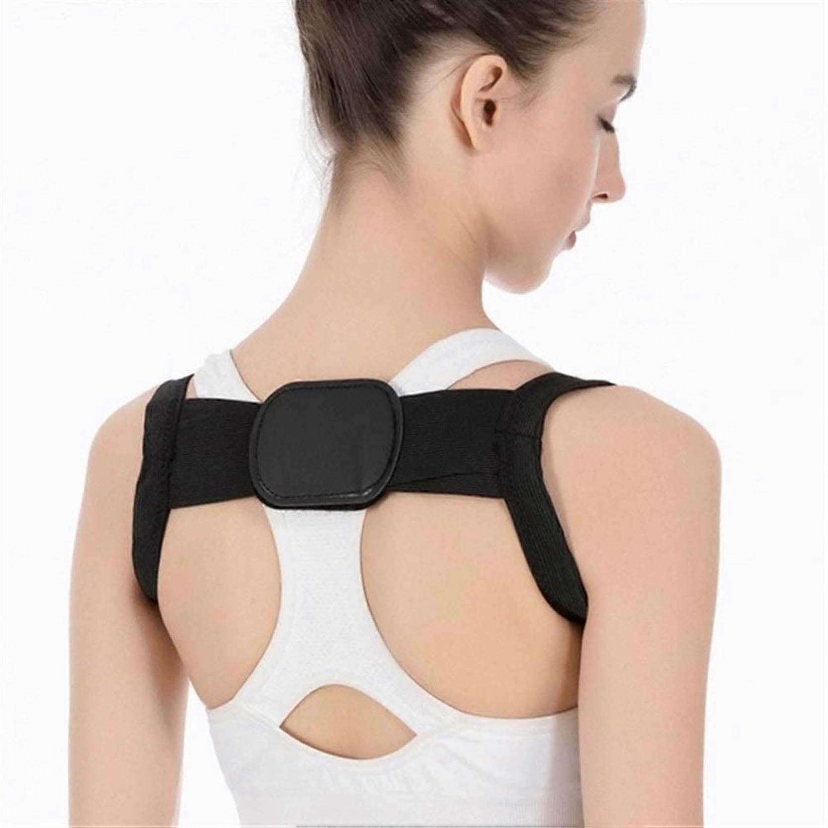 Posture Corrector Upper Back Support, Shoulder and Back Pain Relief (Black)