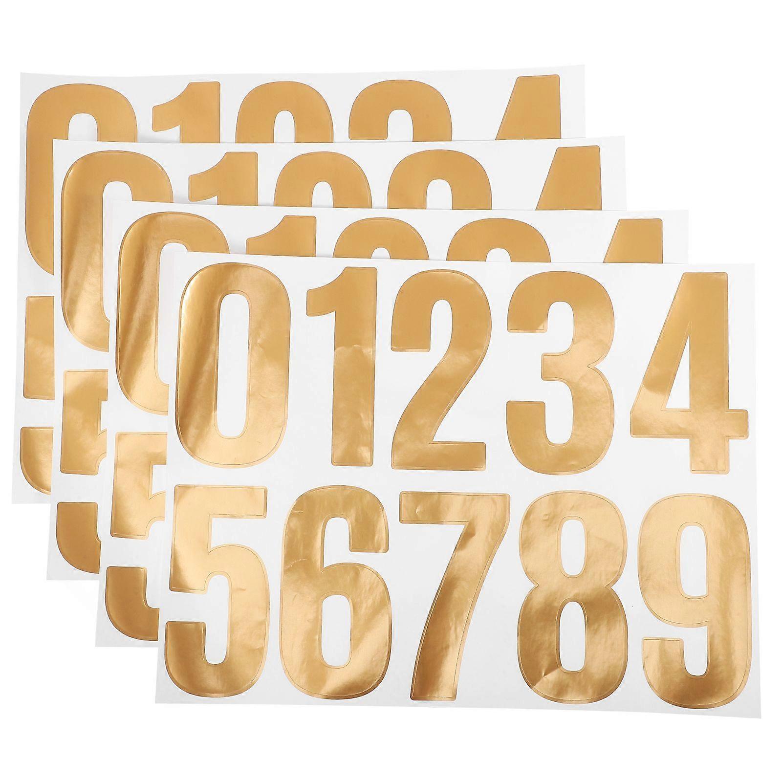 4 Sets Durable Waterproof Number Stickers For Mailbox Home Address Identification Stickers Self-adhesive Number Label House Number Signs