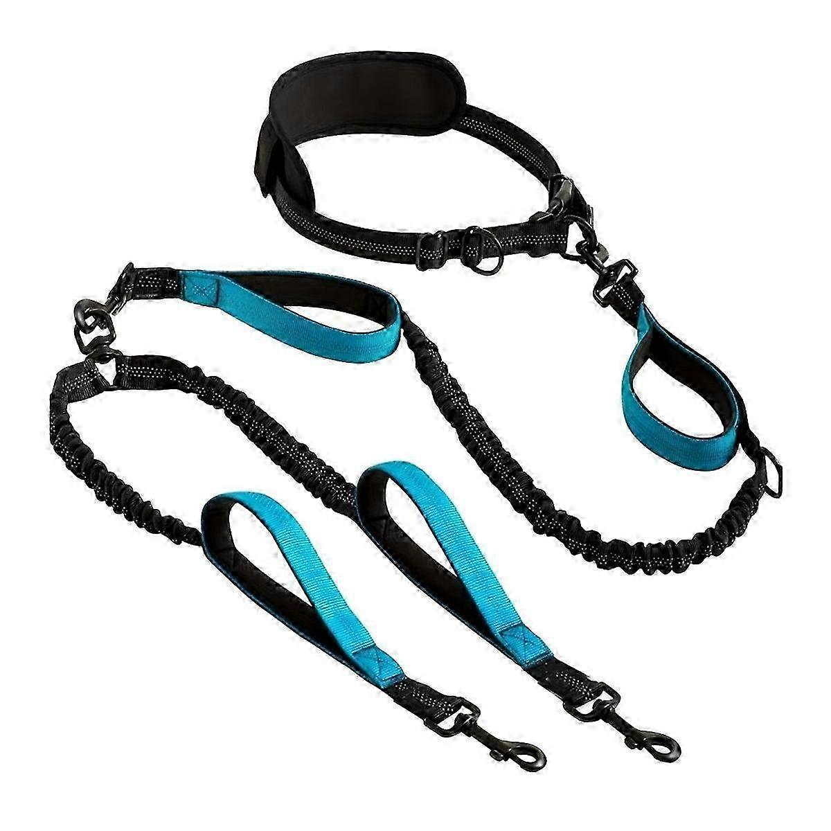 Reflective Dual Dog Leash for 2 Dogs with Padded Handles - Heavy-Duty Adjustable Leash for Convenient Walks & Control