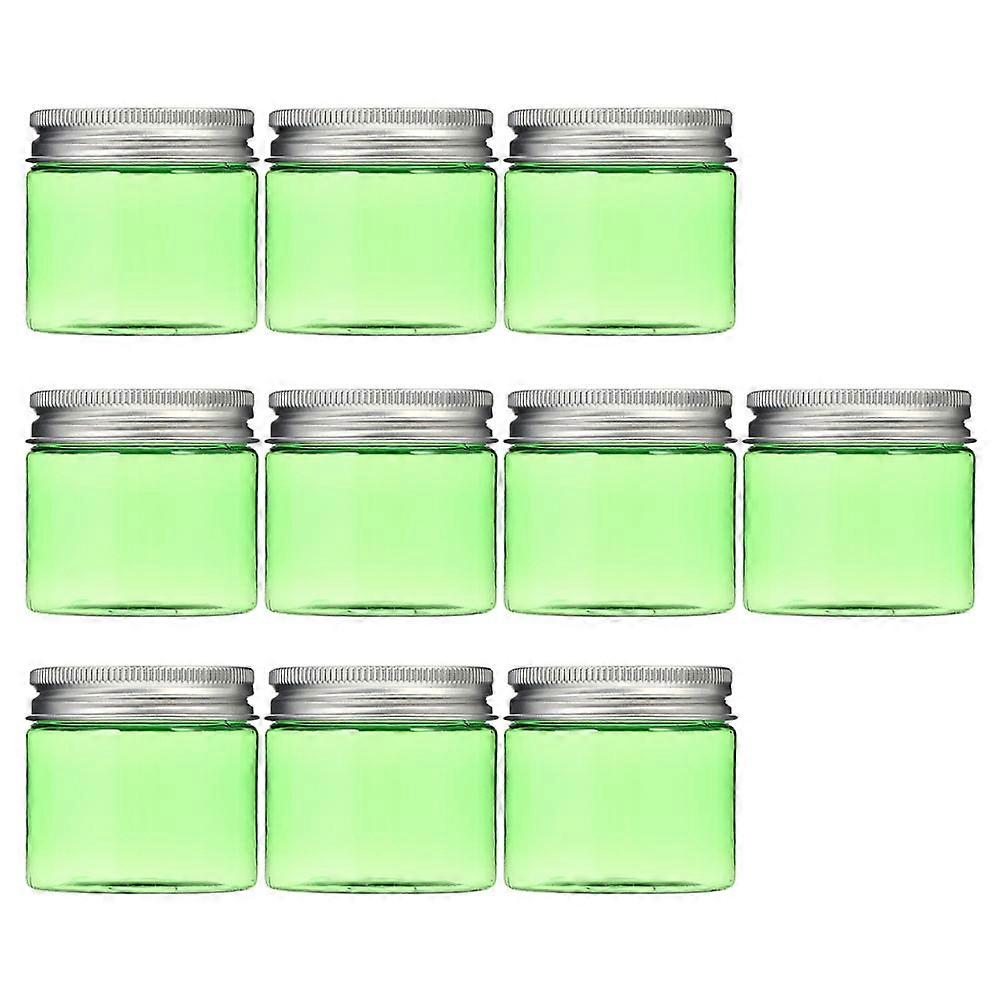Green Plastic Storage Containers with Lids for Travel Size 50g 10 Pieces Practical Cosmetic Jars