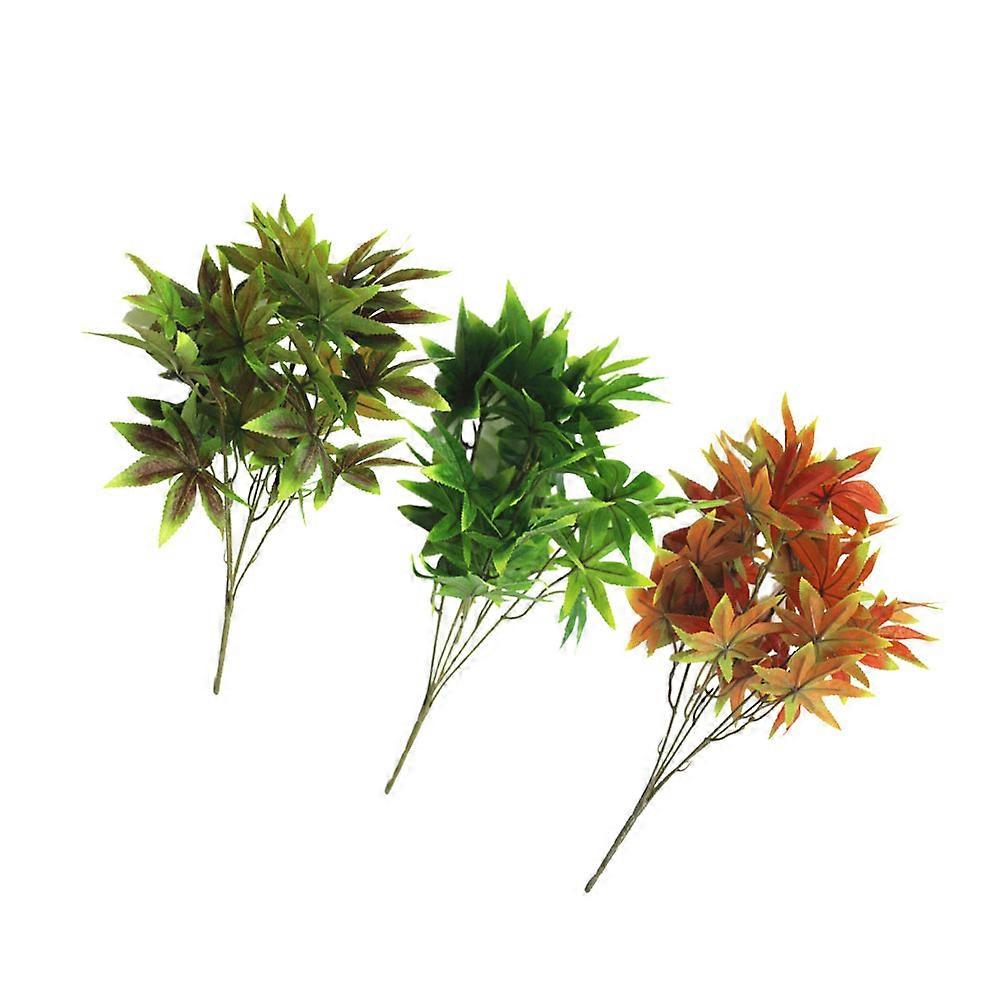 Decorative Artificial Plants Simulation Maple Leaf Plant Event Planners Homeowners Home Decor Maple Leaf Shape 3Set