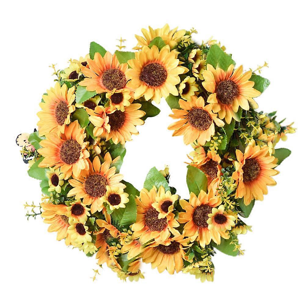 ハンギングフラワーガーランド1Pc造花ガーランドホームデコレーション用イエローノーウォーター装飾リース