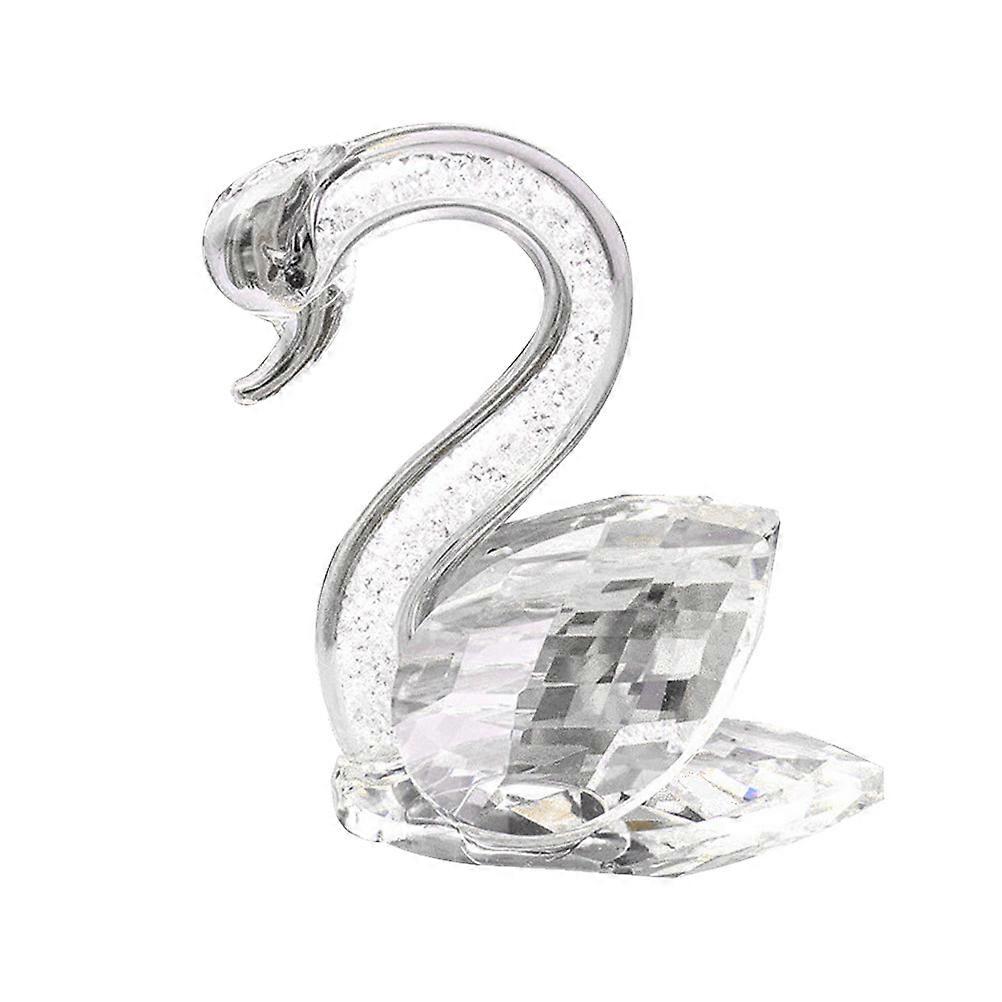 Decorative White Crystal Swan Statue For Families And Friends In Elegant Style With 8*5 Cm Dimensions 1Pcs