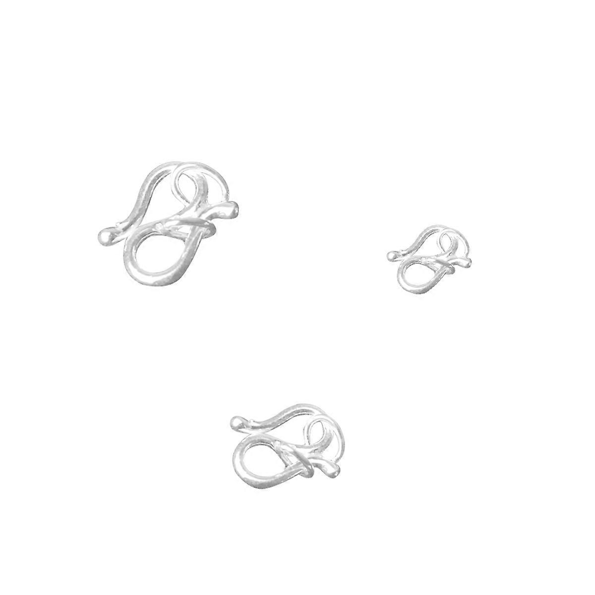 S-Hook Clasps Made From Metal Silver Suitable For Jewelry Crafting Designed For DIY Enthusiasts Featuring Three Distinct Styles 3 Pcs