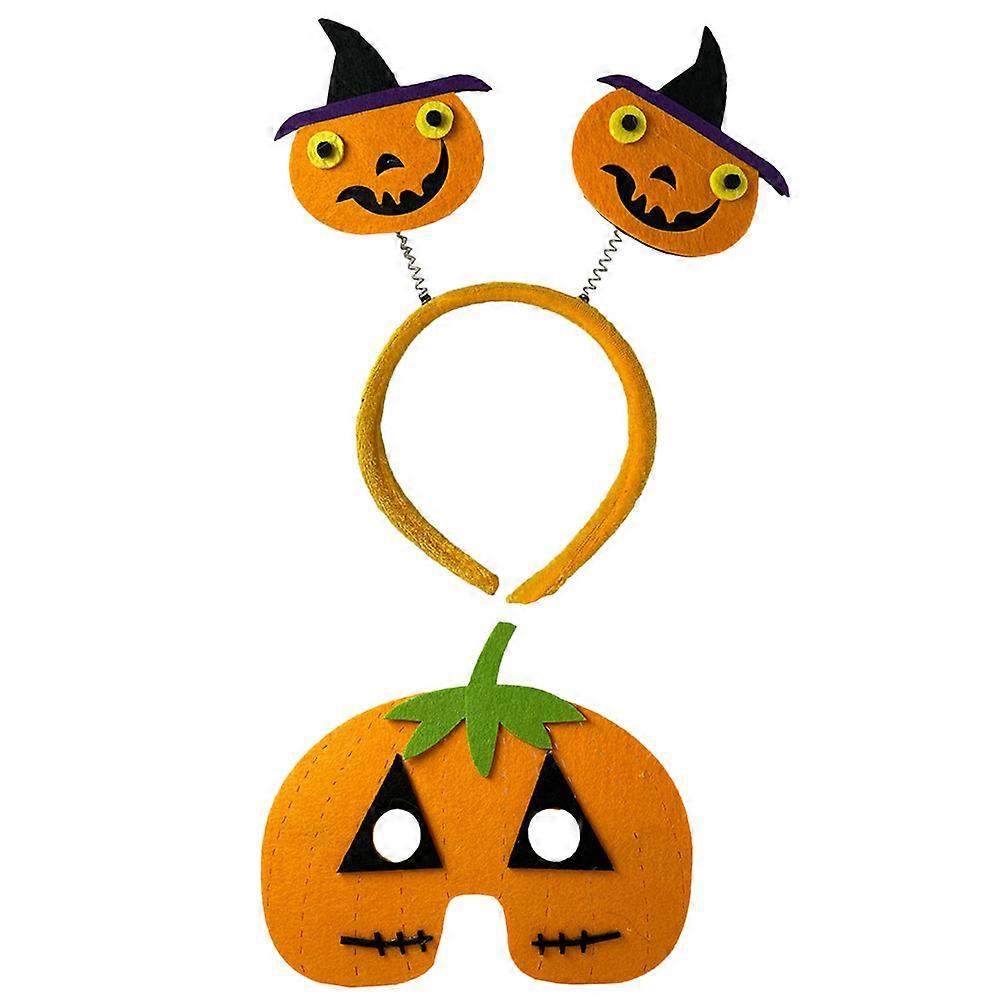 Orange Plastic Pumpkin Headband Mask for Decor Adds Festive Fun with Cool Pumpkin Design 1 Set