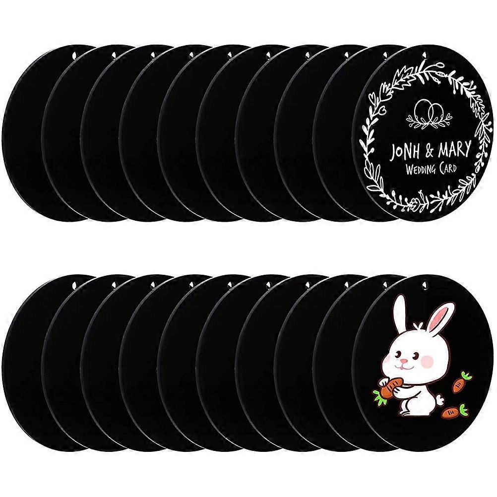 Acrylic Key Chains with Hanging Hole for DIY Crafts and Decorations 20pcs Black Round Lightweight
