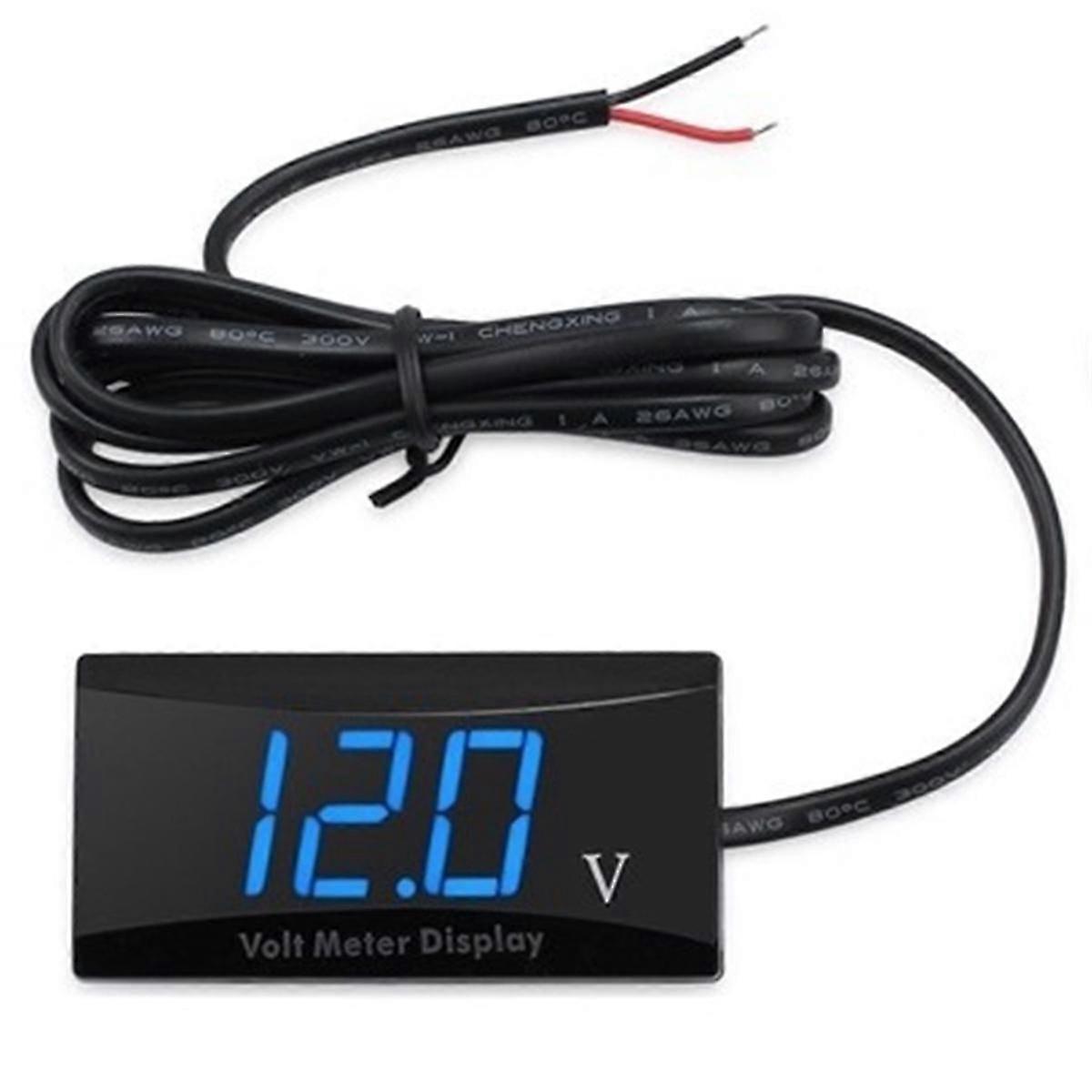 12V Battery Voltmeter Display Digital Voltmeter LED Indicator Universal for Car Motorcycle Voltage