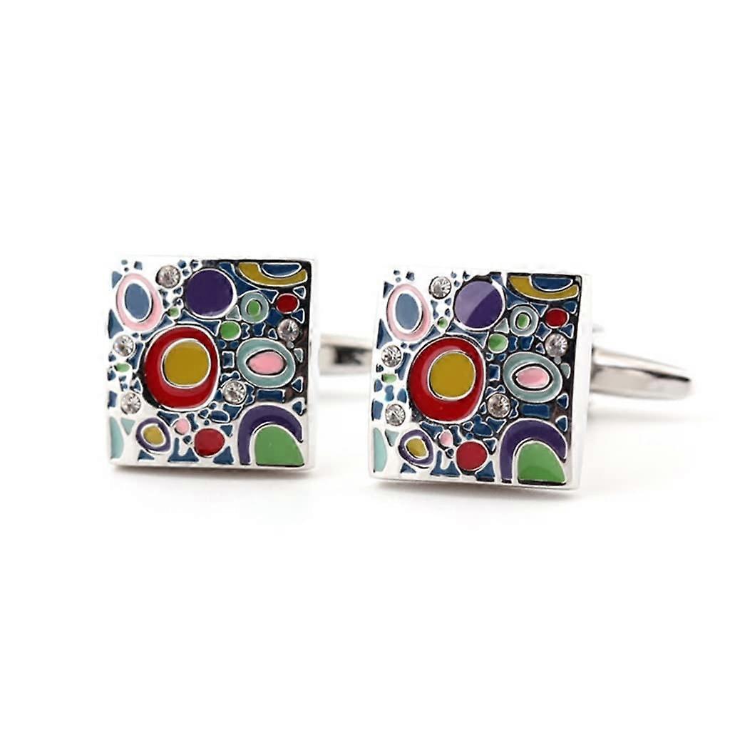Funny colorful enamel cufflinks for men, French shirt cufflinks, cuff studs, onesizefitsall