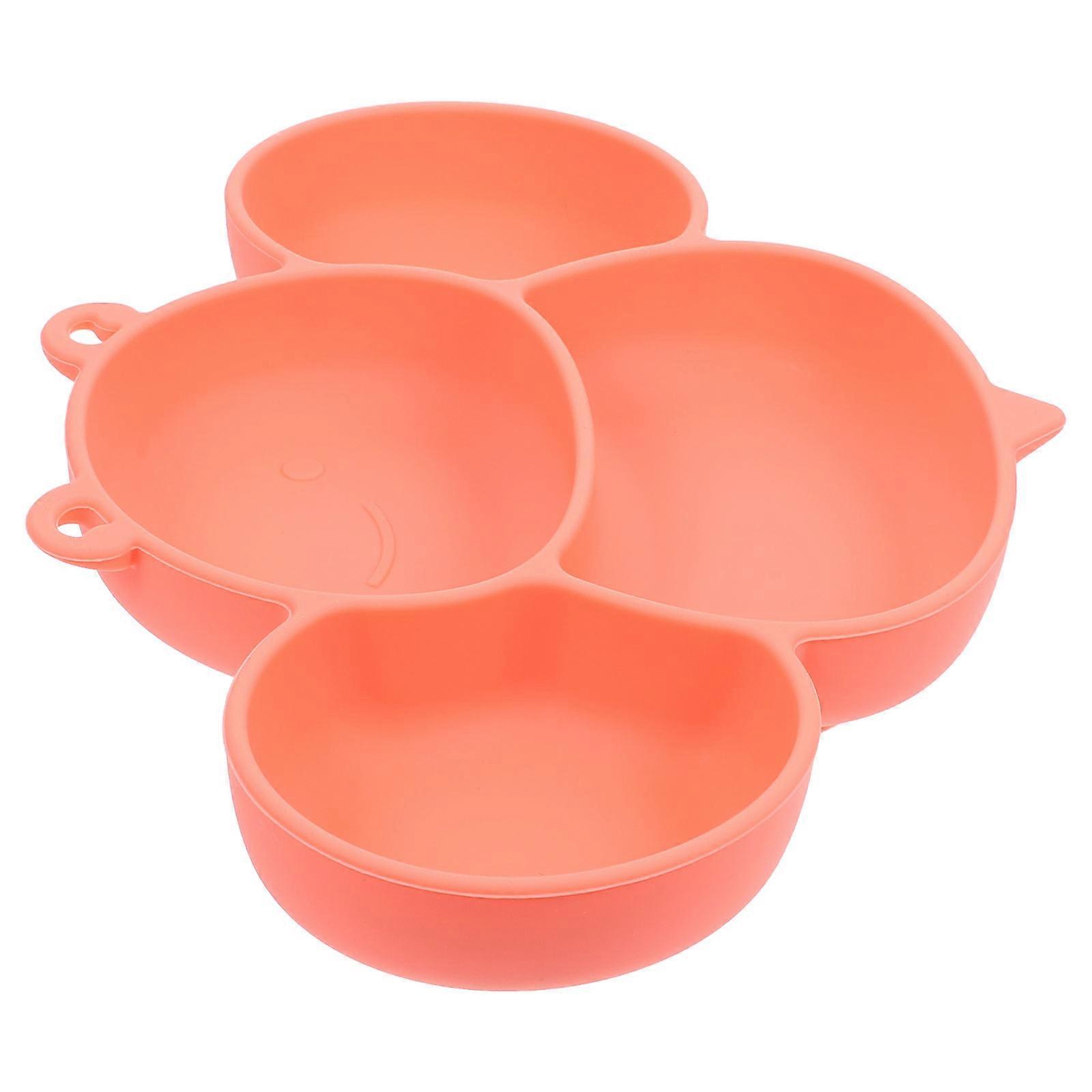 Silicone Toddler Plates With Suction For Kids Mealtime Features Microwave Safe And Dishwasher Safe 1Set
