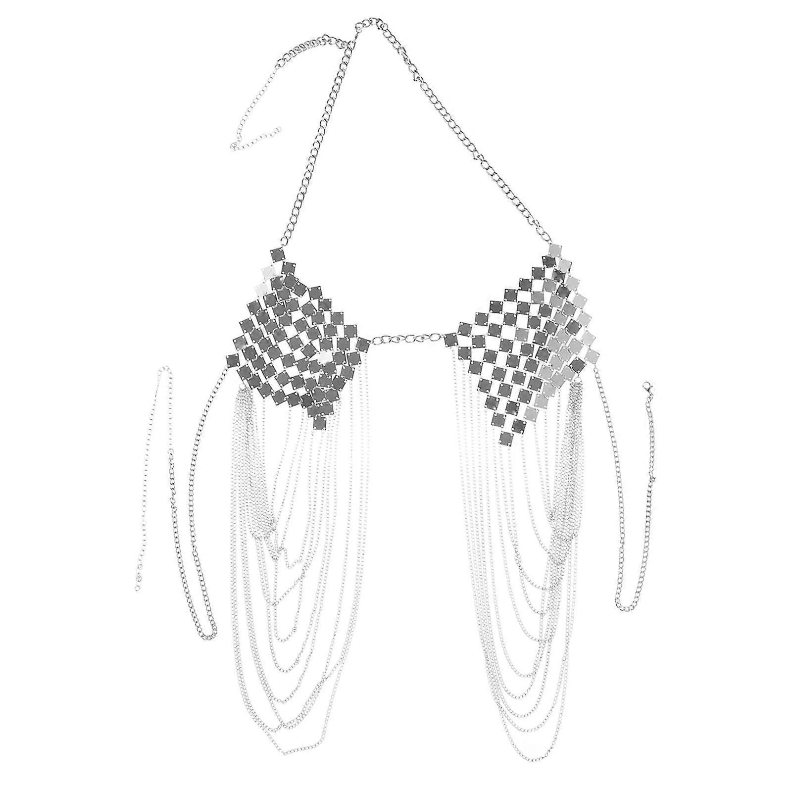Bra Body Chain Made of Iron for Decoration Silver Color Suitable for All Occasions 0.5mm