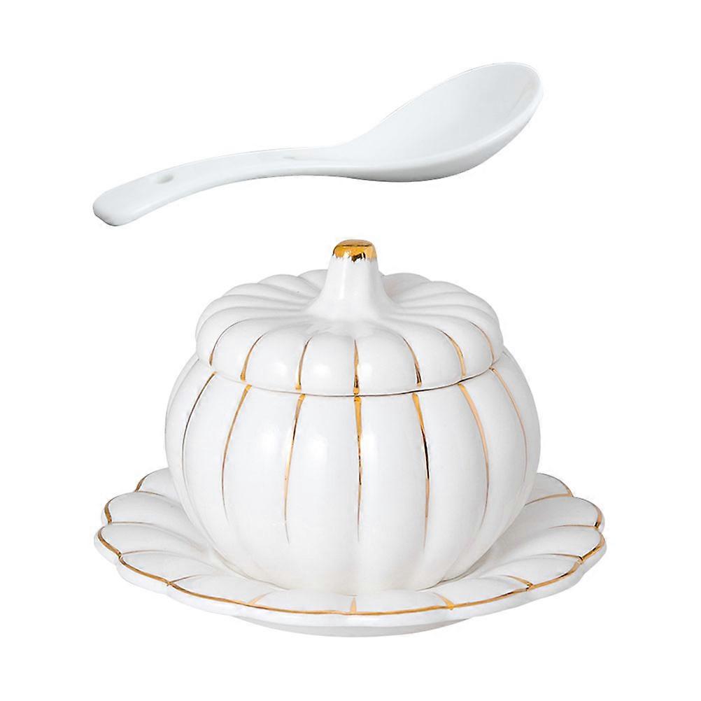 Creative Ceramic Pumpkin Soup Bowl Set with Lid – Decorative Stew Container for Home Cooking, Desserts, and More