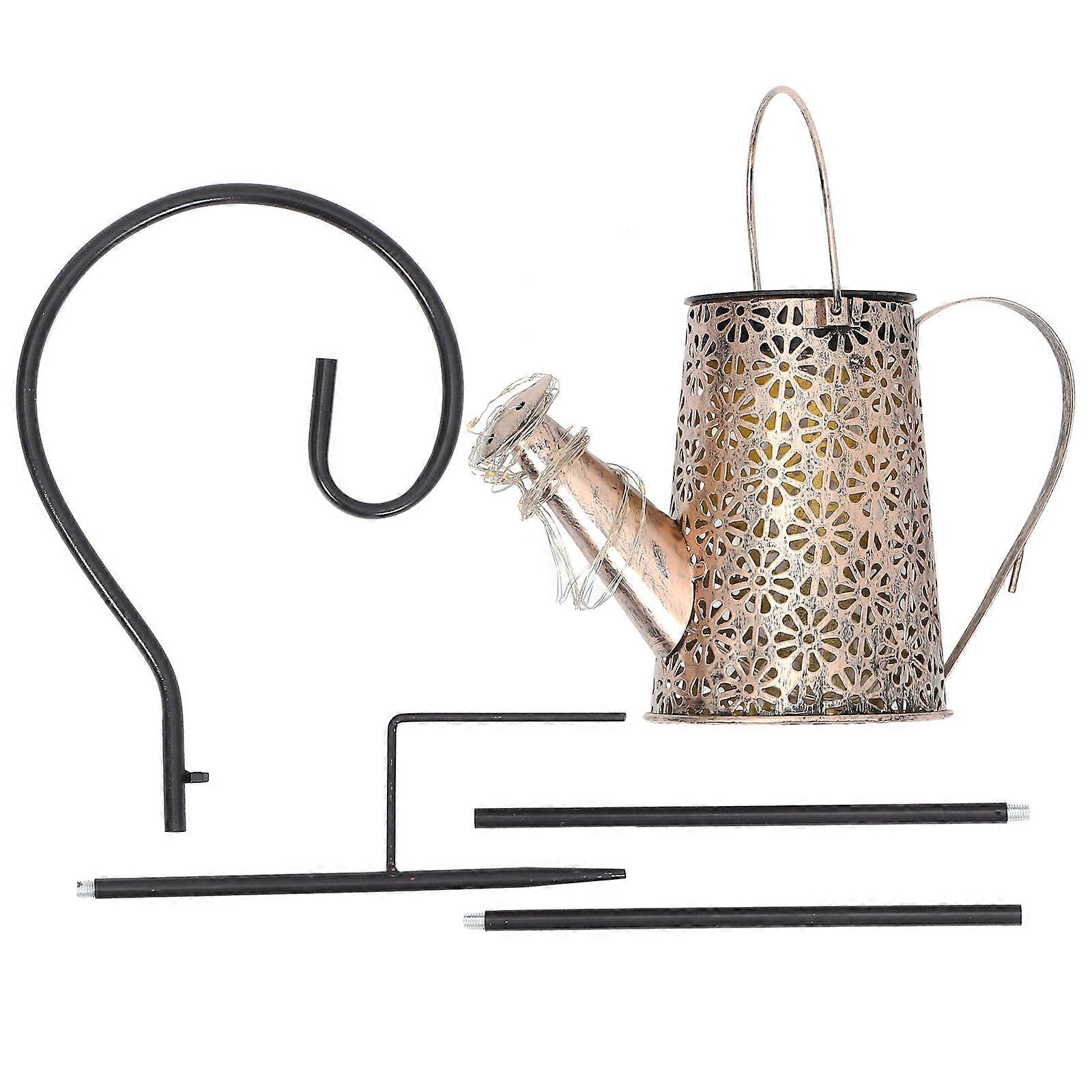 Solar Kettle Light Multi Iron Outdoor Garden Lamp for Decor with Hollowed Design 70 cm