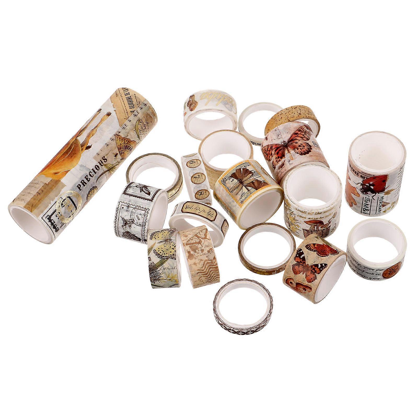 Retro Wasabi Tape 20 Rolls Scrapbooking Supply Perfect For Handbooks Diaries And Photo Albums Vintage Style Decor