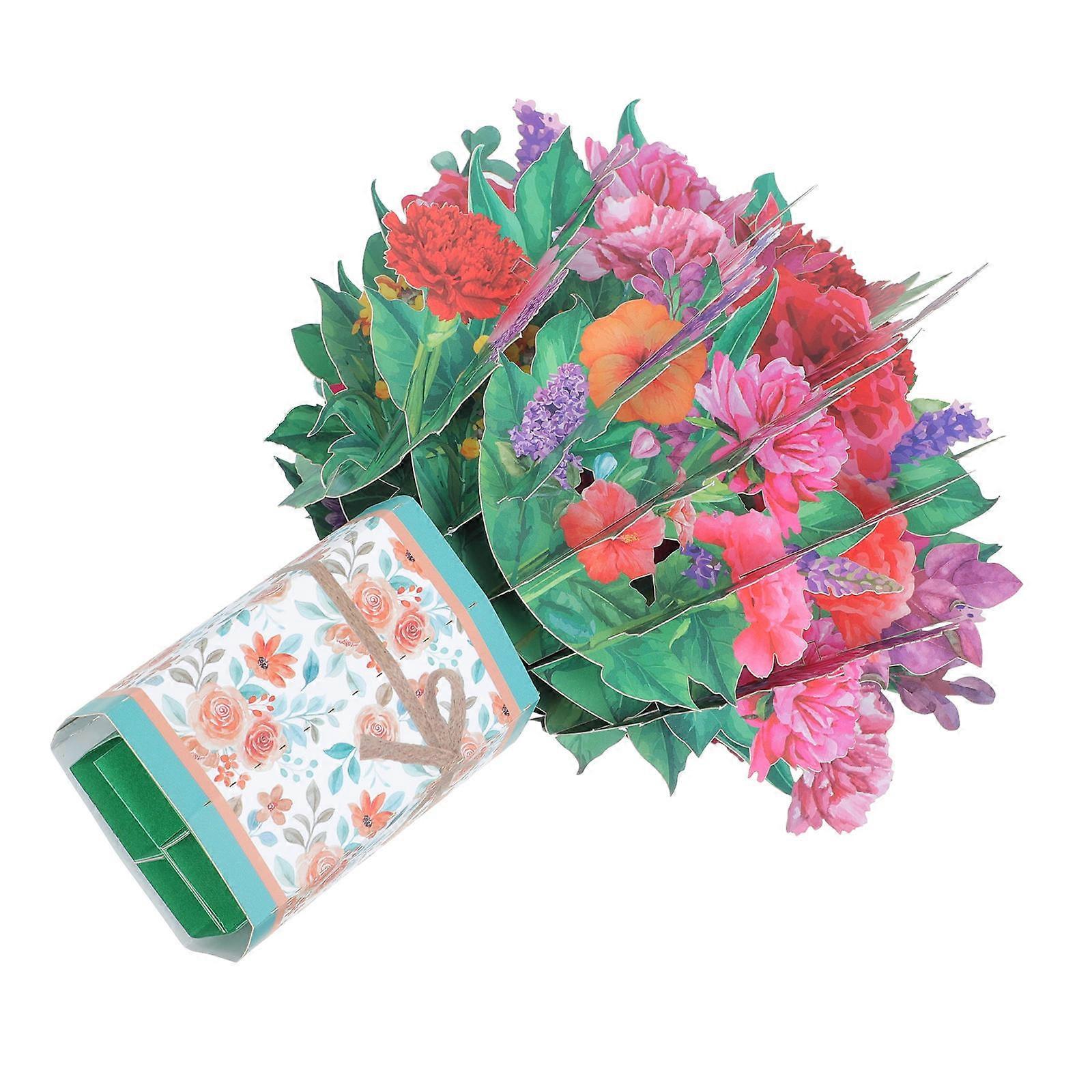 Stereoscopic Effect Mother's Day 3D Paper Sculpture Greeting 25x25cm Rosy Color 1Set